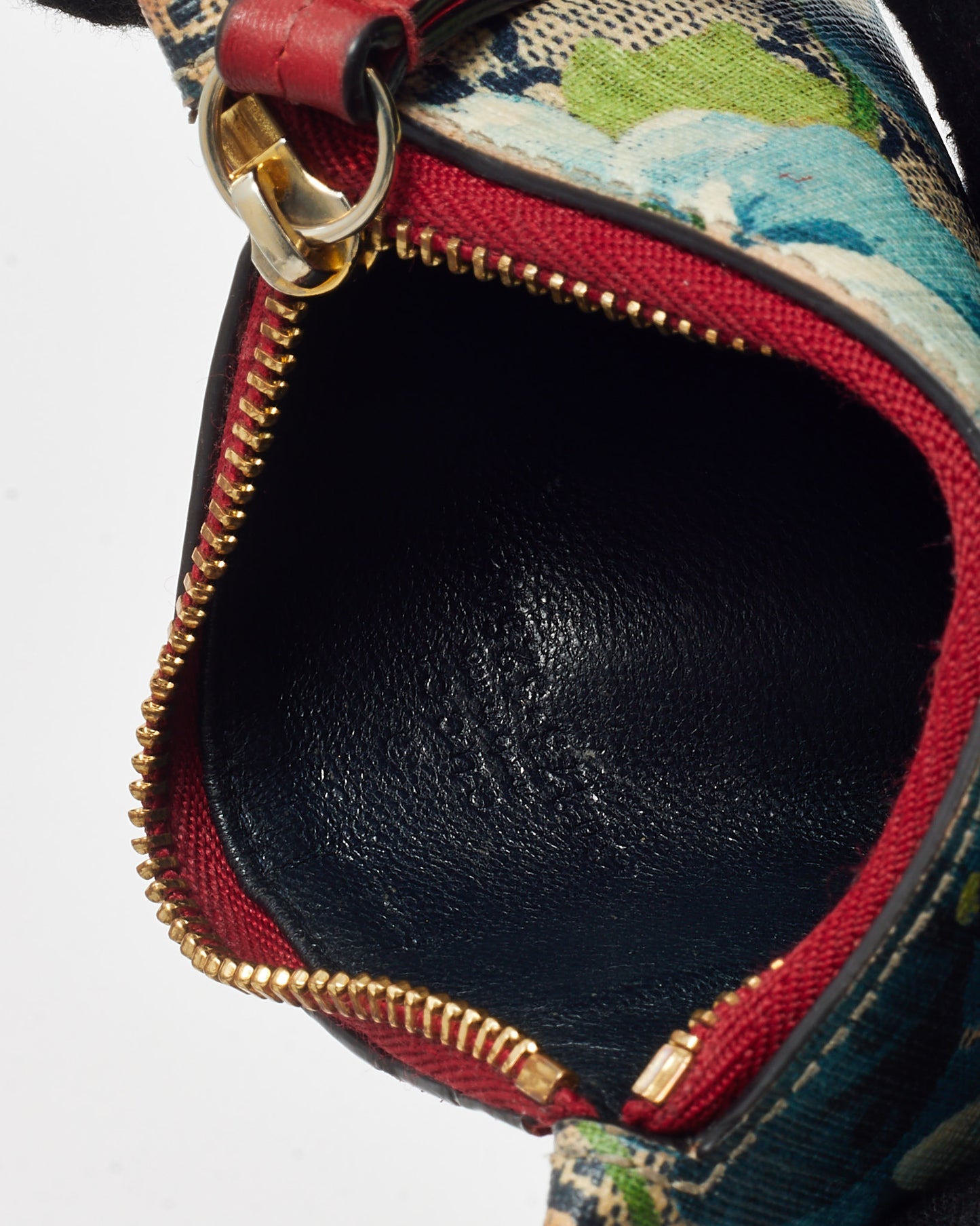 Gucci Red GG Supreme Monogram Blooms Coated Canvas Card Case