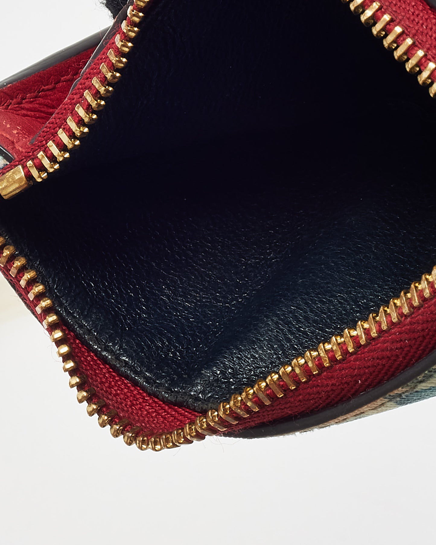 Gucci Red GG Supreme Monogram Blooms Coated Canvas Card Case