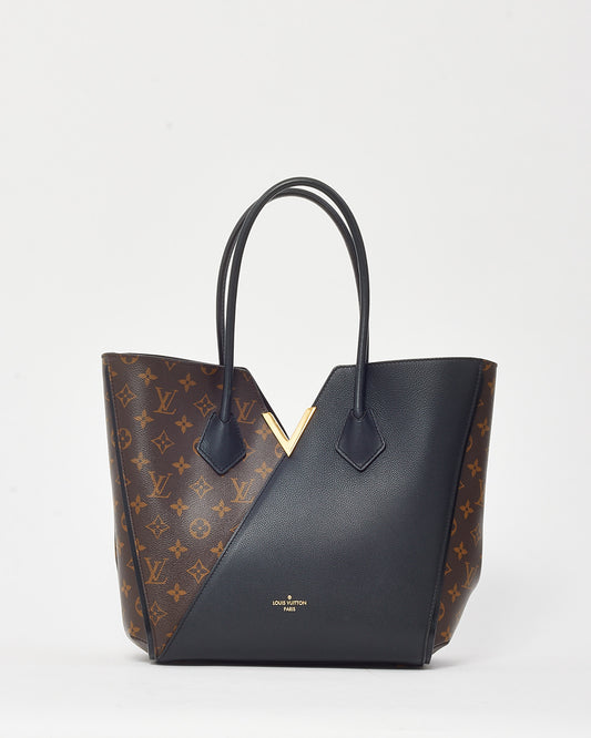 Louis Vuitton Black Leather and Monogram Coated Canvas Kimono MM Tote Bag