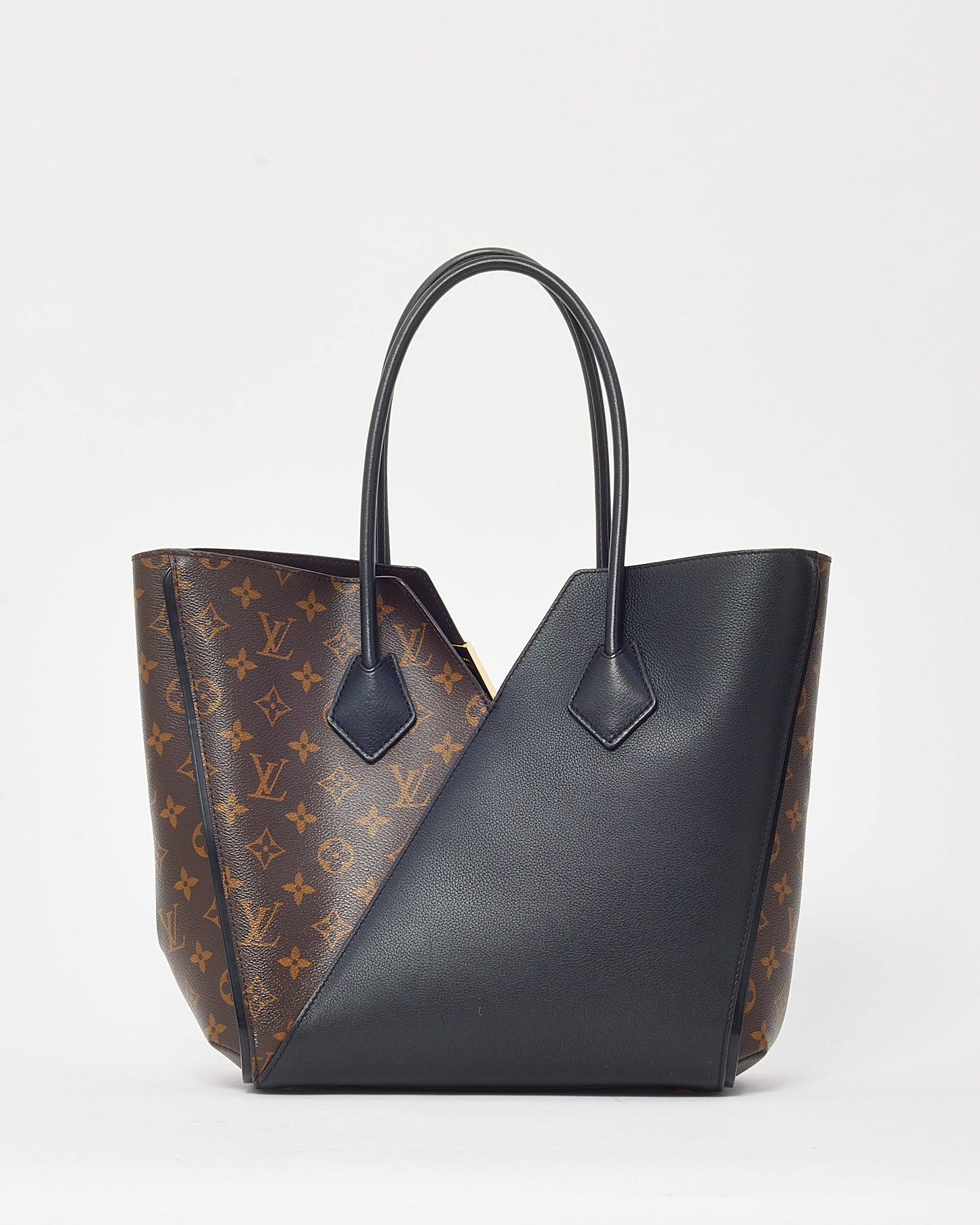 Louis Vuitton Black Leather and Monogram Coated Canvas Kimono MM Tote Bag
