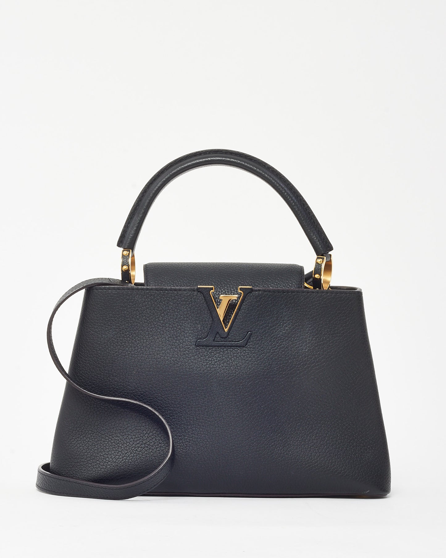 Louis Vuitton Black Taurillon Leather Capucines MM Bag