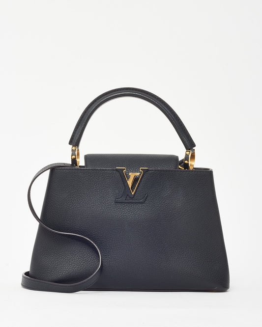 Louis Vuitton Black Taurillon Leather Capucines MM Bag