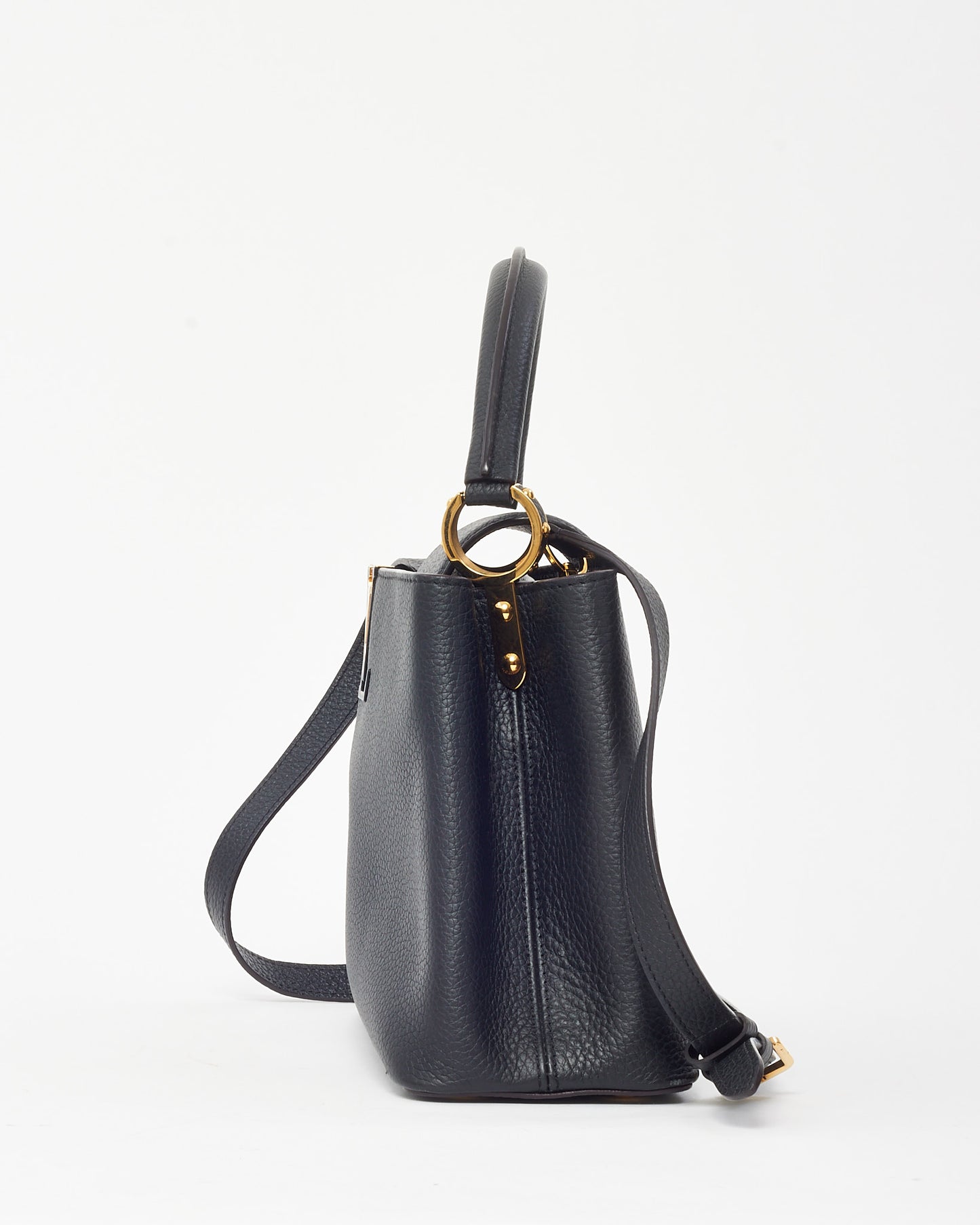 Louis Vuitton Black Taurillon Leather Capucines MM Bag