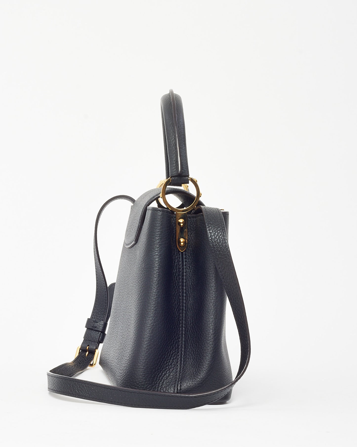 Louis Vuitton Black Taurillon Leather Capucines MM Bag