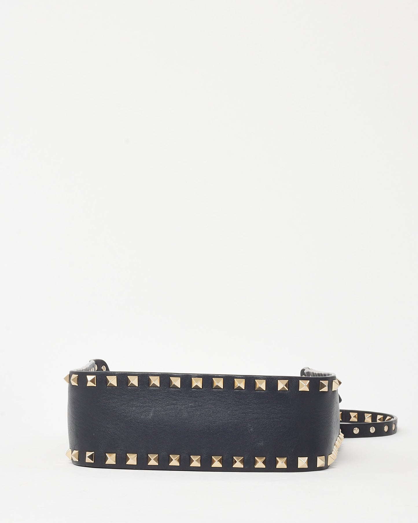 Valentino Black Calfskin Leather Gold Rockstud Mini Bucket Bag