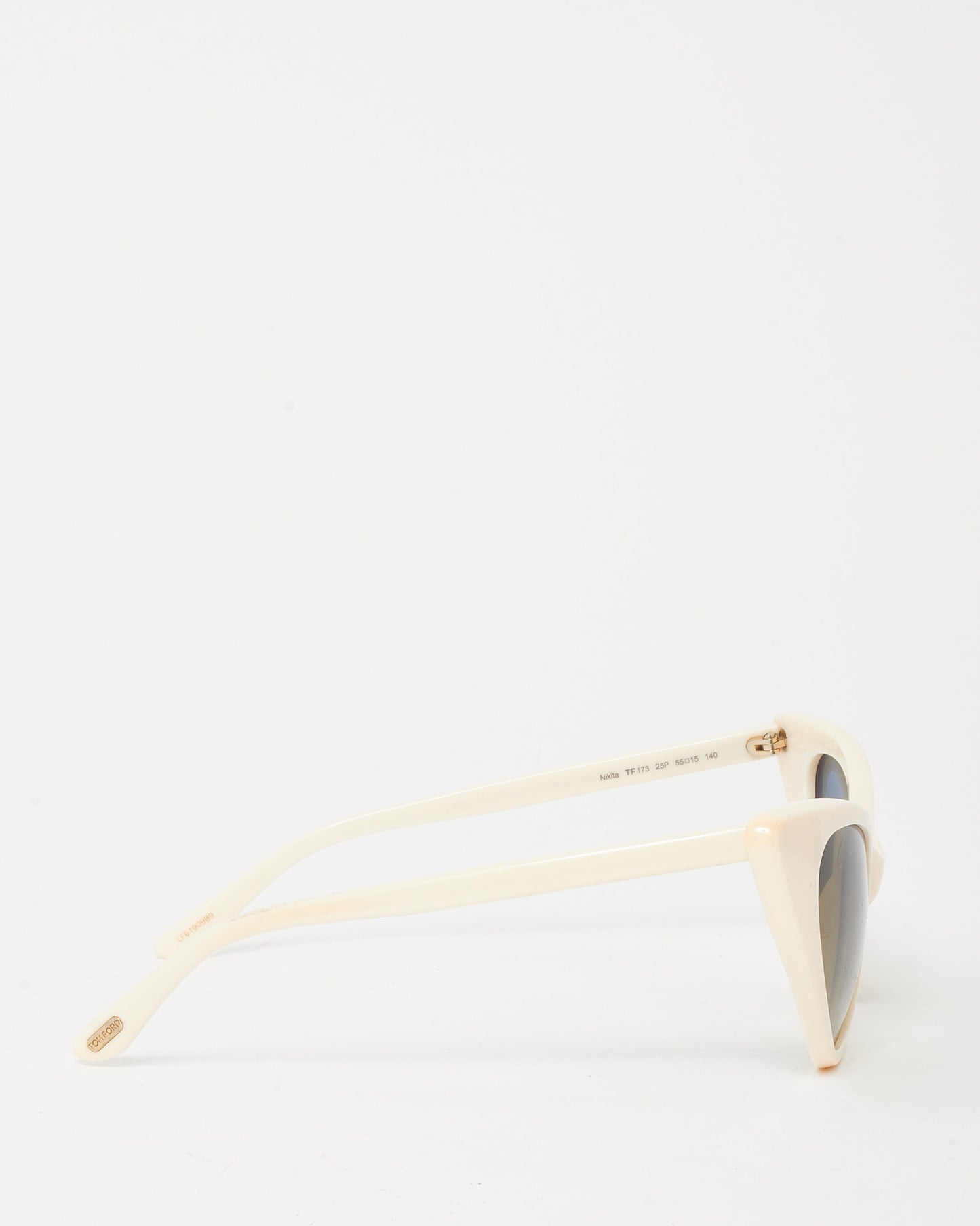 Tom Ford White Acetate TF1732 Nikita Cat Eye Sunglasses
