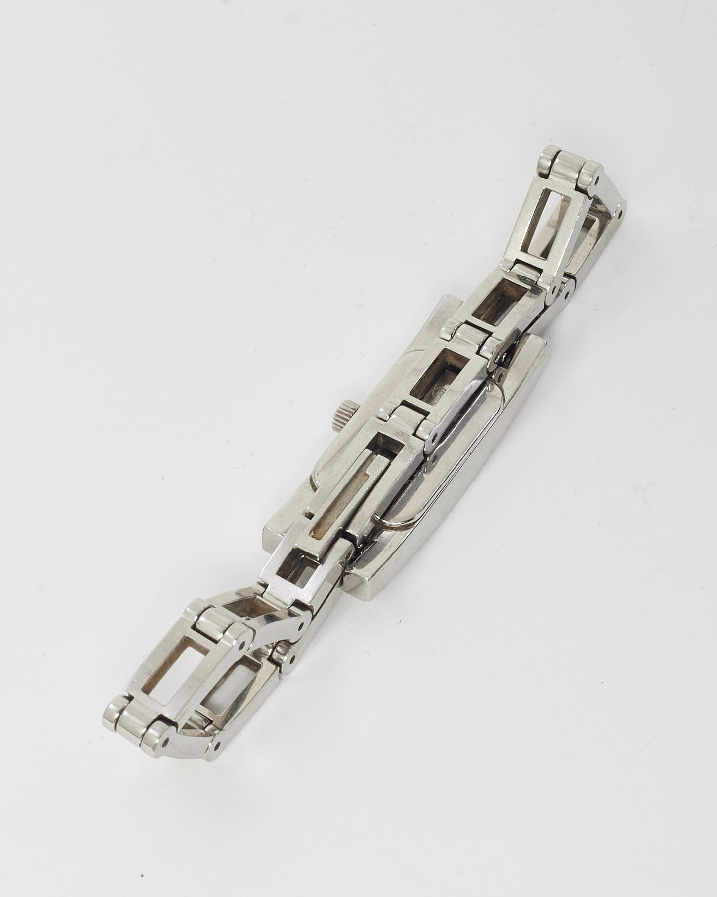 Gucci Silver Stainless Steel and Diamond Rectangular 3900L Watch