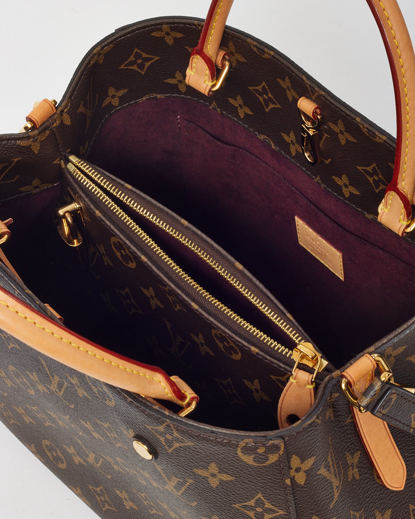Louis Vuitton Monogram Coated Canvas Montaigne MM Tote with Strap
