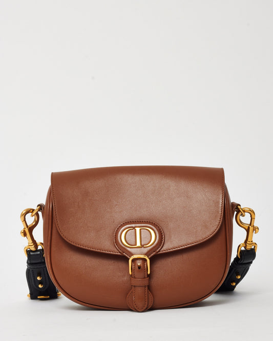 Sac Bobby moyen en cuir lisse blanc cassé Dior