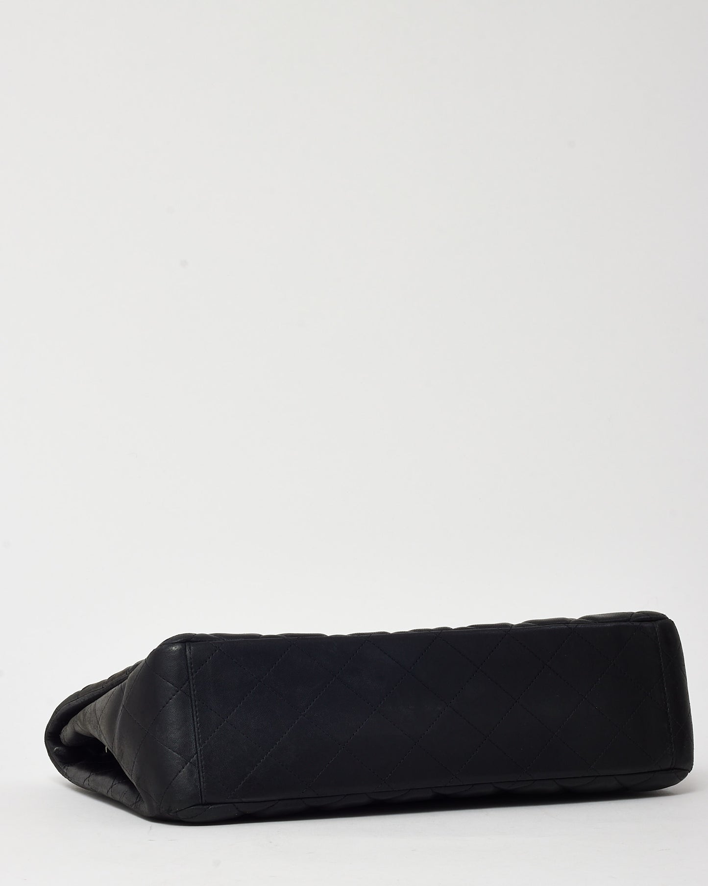 Chanel Black Quilted Lambskin Leather Maxi Single Flap Bag SHW