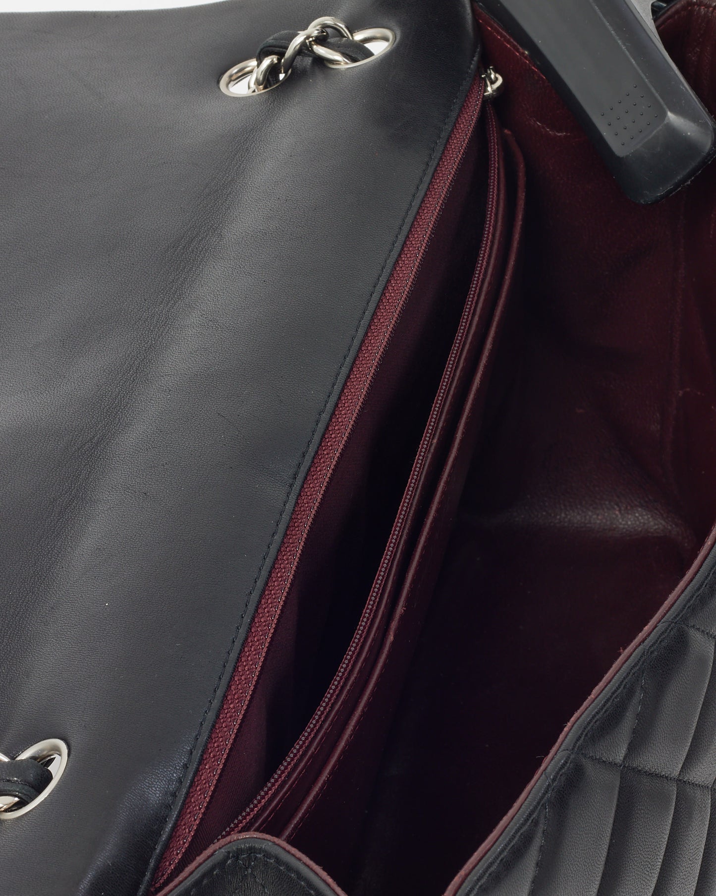 Chanel Black Quilted Lambskin Leather Maxi Single Flap Bag SHW