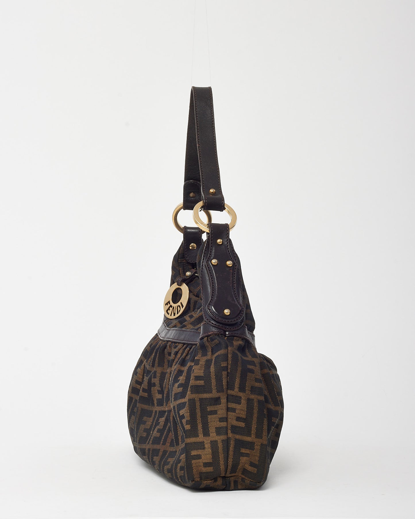 Fendi Brown Tobacco FF Zucca Print Canvas Chef Shoulder Bag