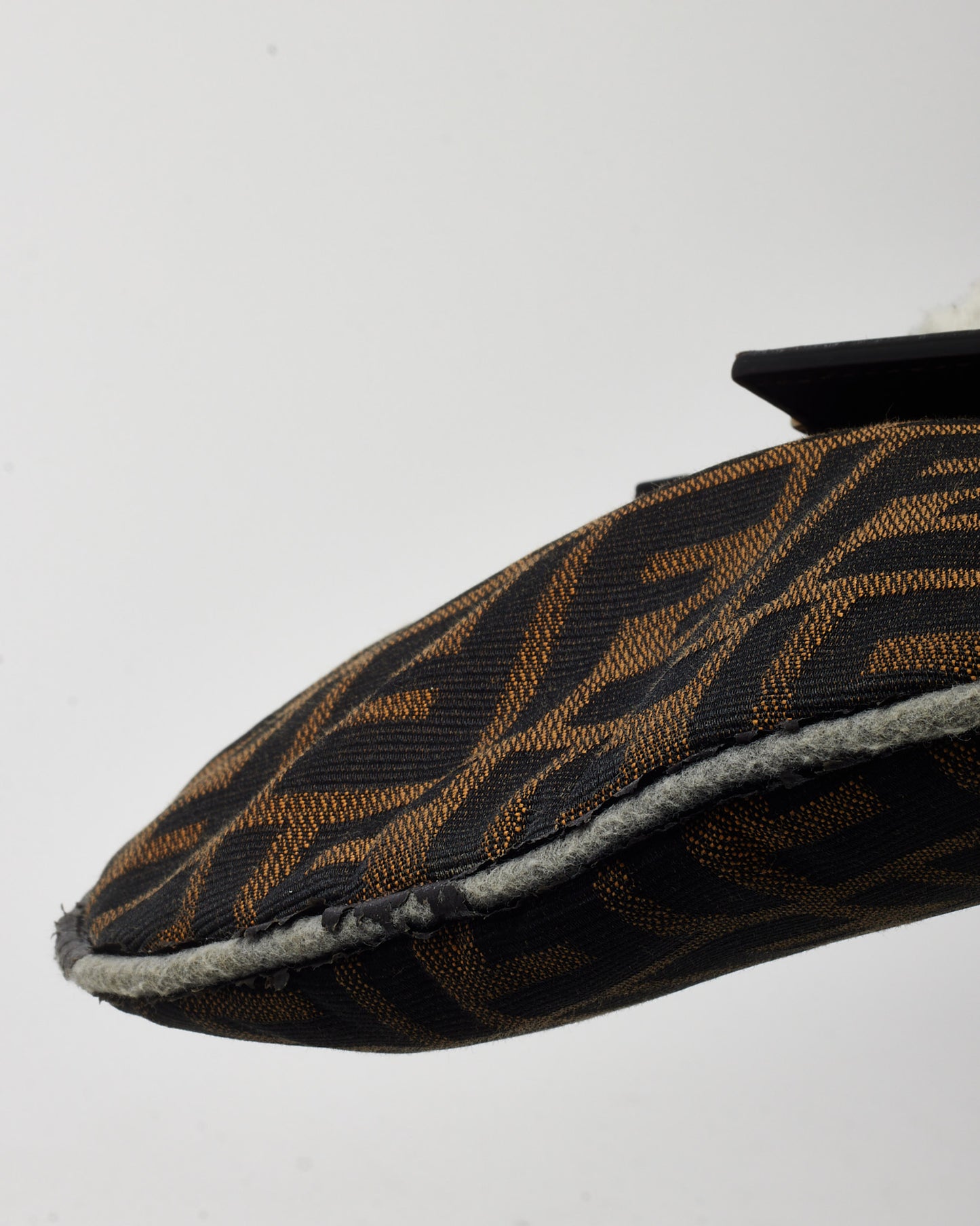 Fendi Vintage Brown Tobacco FF Zucca Print Canvas Half Moon Shoulder Bag