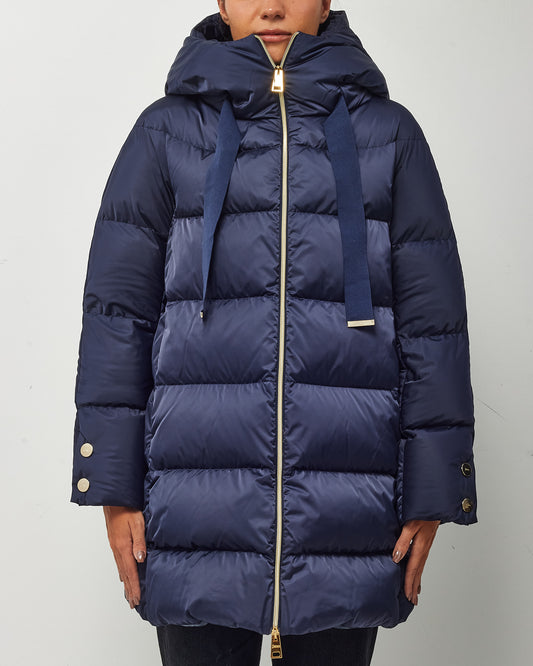 Herno Navy Down Puffer Donna Half Coat - 42