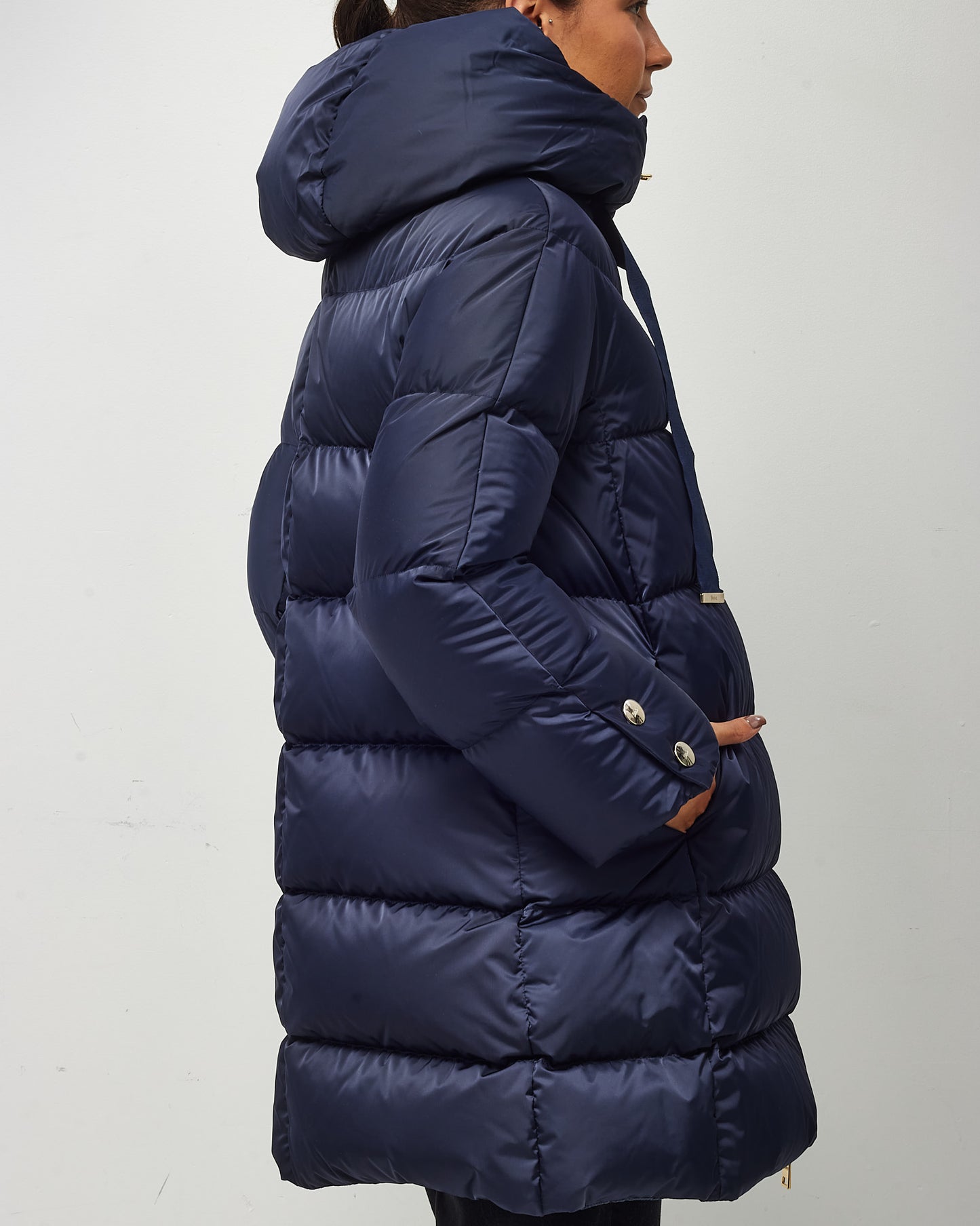 Herno Navy Down Puffer Donna Half Coat - 42