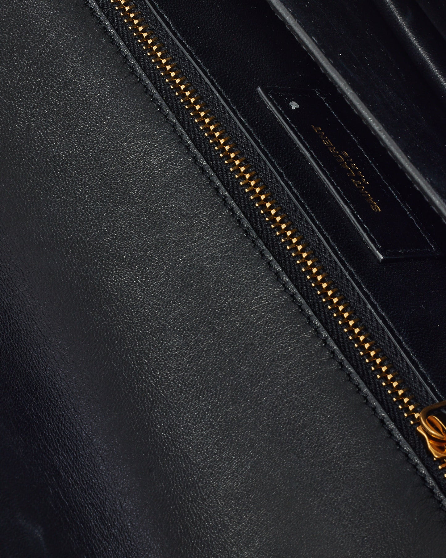 Saint Laurent Black Smooth Leather Le Maillon Satchel Crossbody Bag