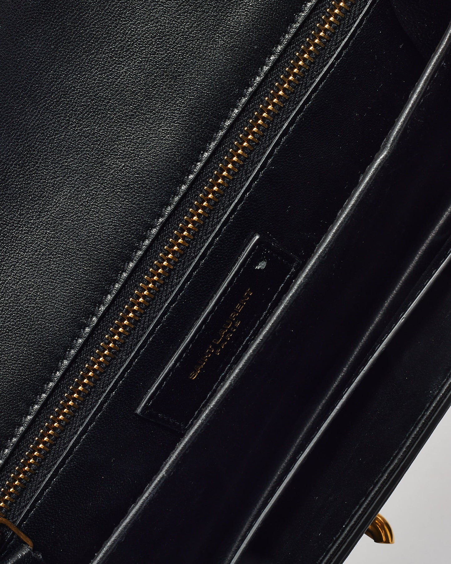 Saint Laurent Black Smooth Leather Le Maillon Satchel Crossbody Bag