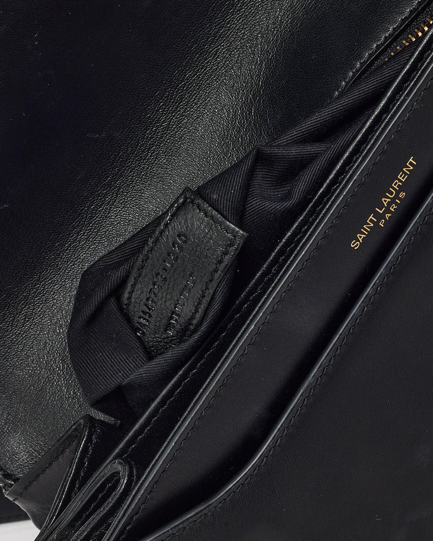 Saint Laurent Black Smooth Leather Le Maillon Satchel Crossbody Bag