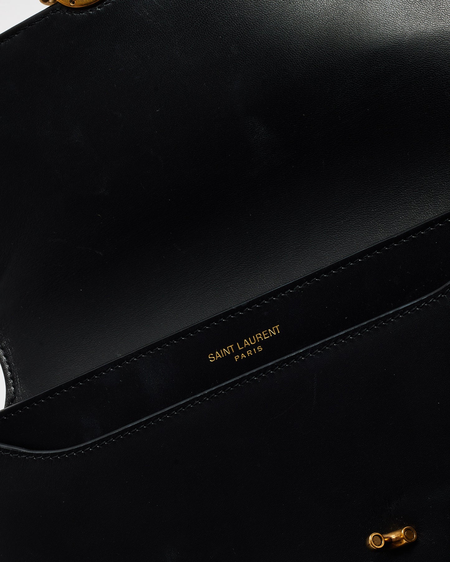 Saint Laurent Black Smooth Leather Le Maillon Satchel Crossbody Bag