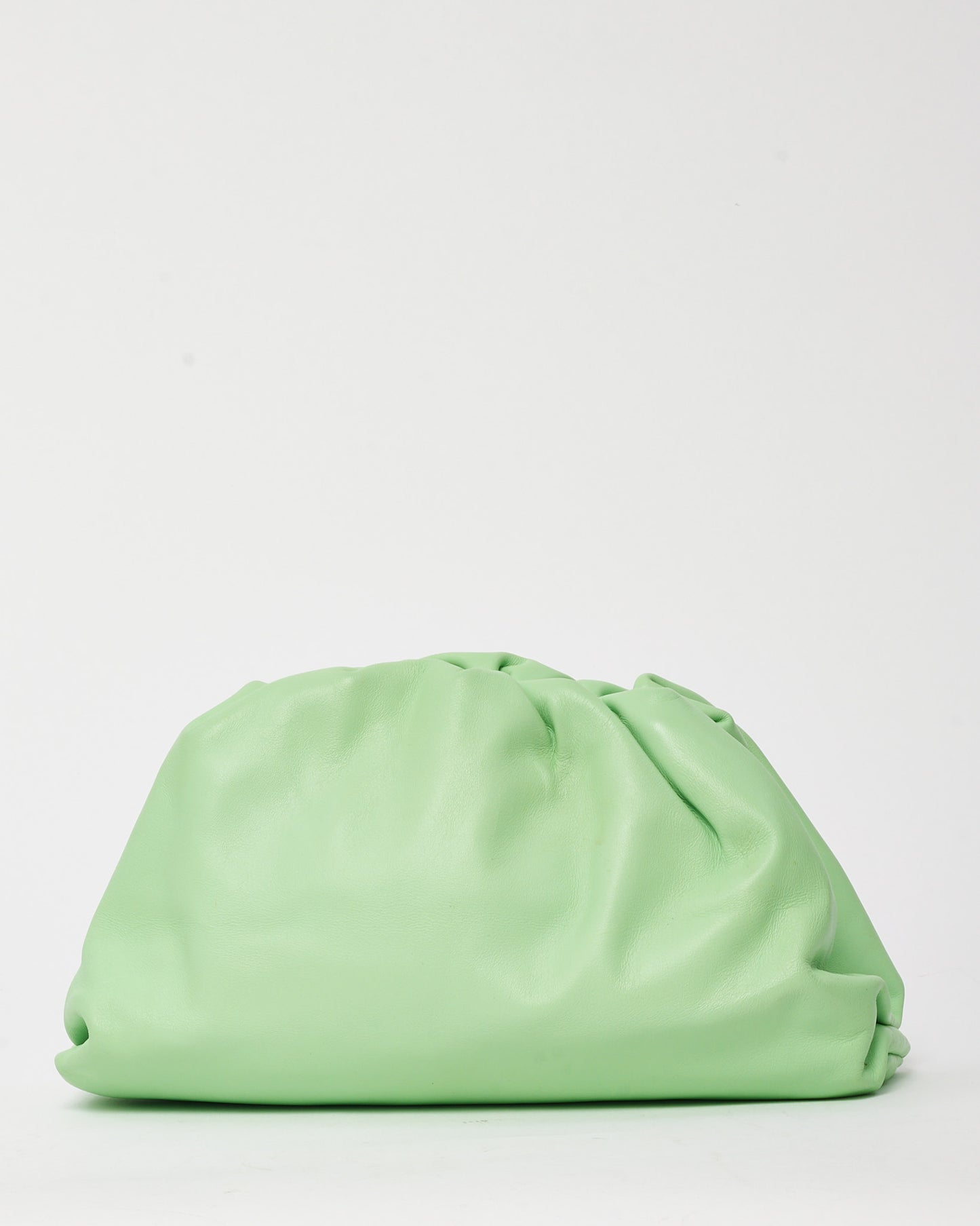Bottega Veneta Mint Green Leather The Pouch Clutch Bag