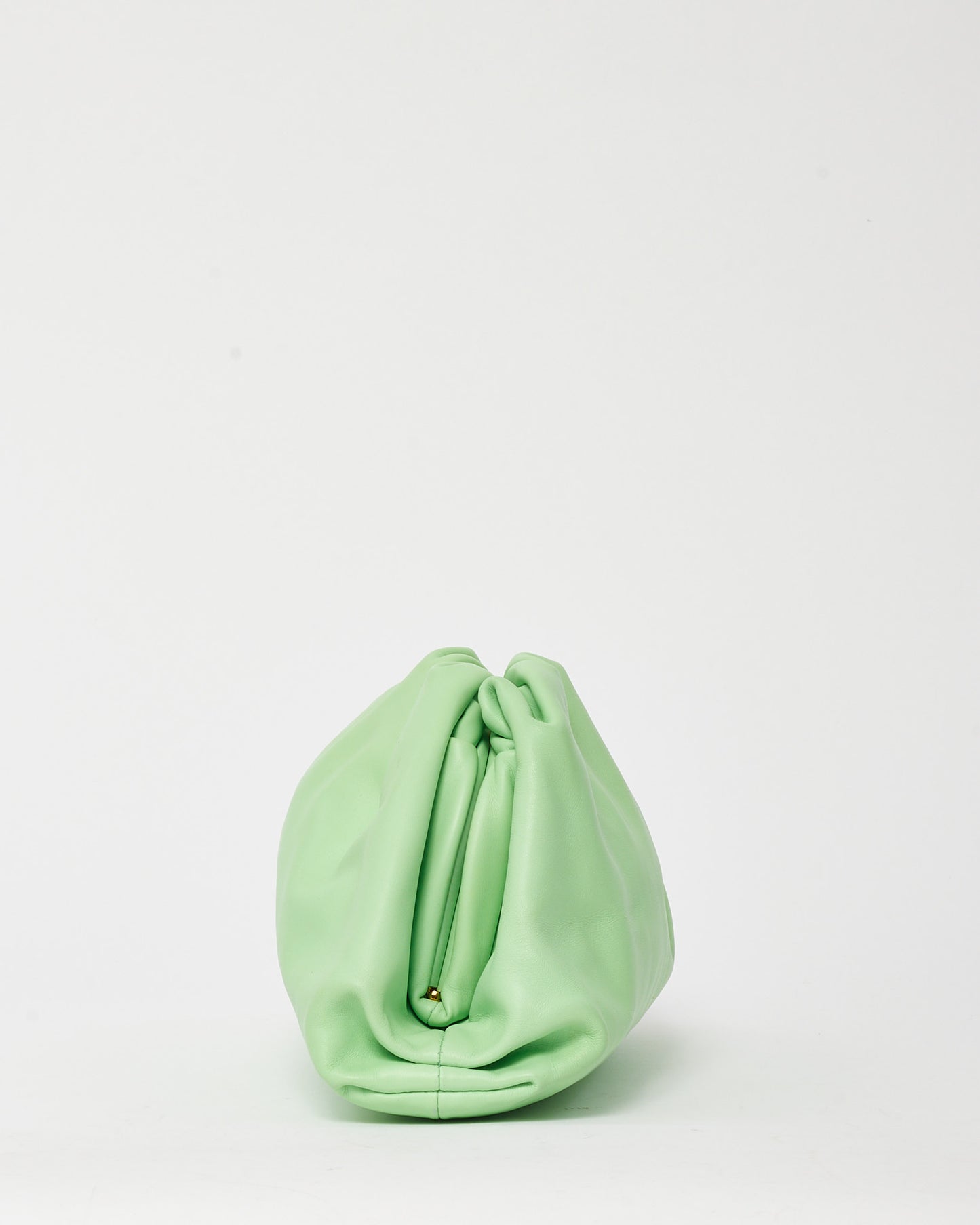 Bottega Veneta Mint Green Leather The Pouch Clutch Bag