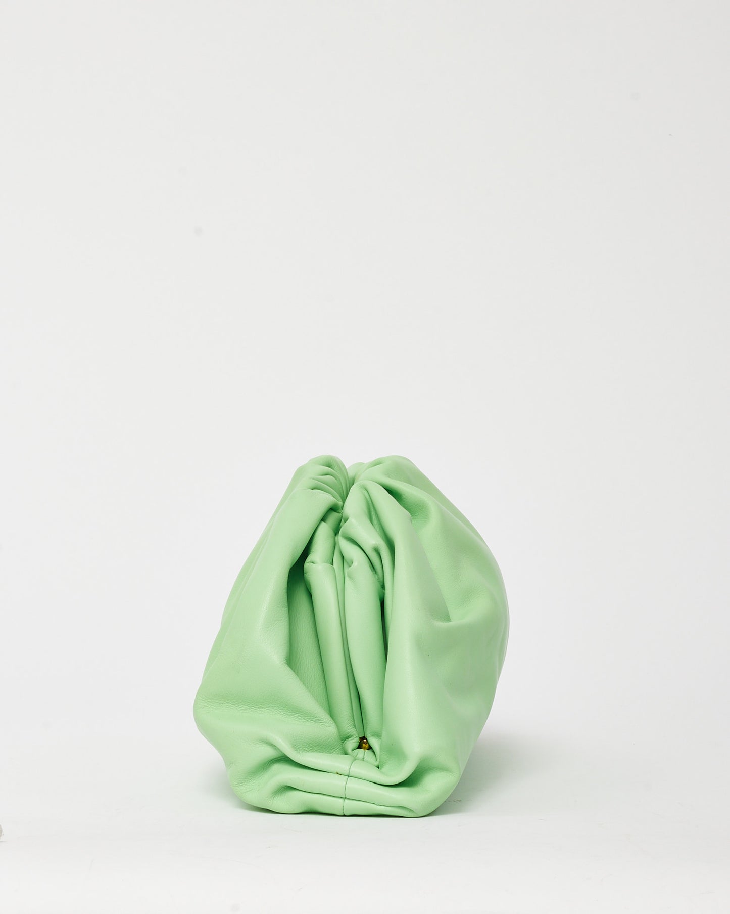 Bottega Veneta Mint Green Leather The Pouch Clutch Bag