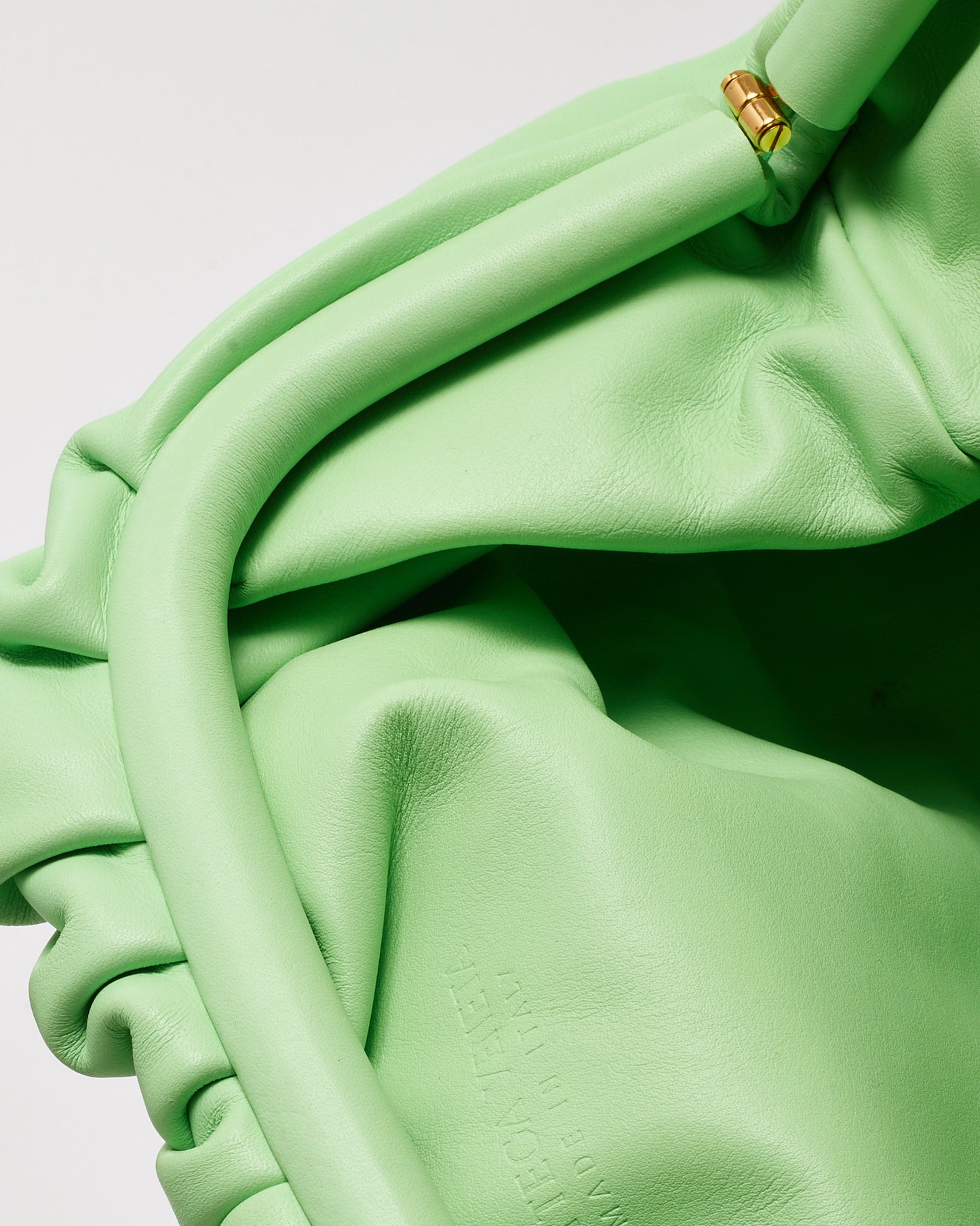 Bottega Veneta Mint Green Leather The Pouch Clutch Bag