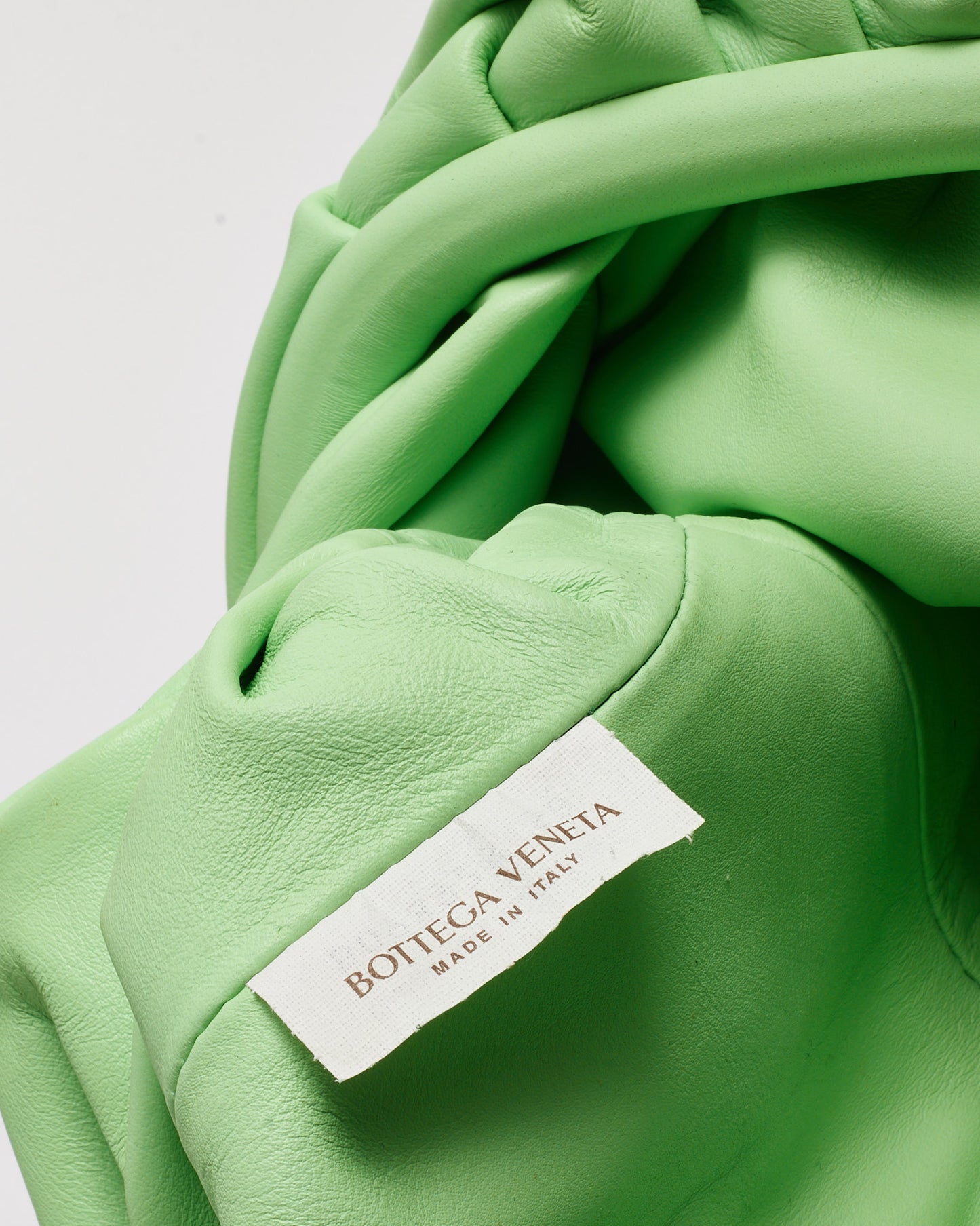 Bottega Veneta Mint Green Leather The Pouch Clutch Bag