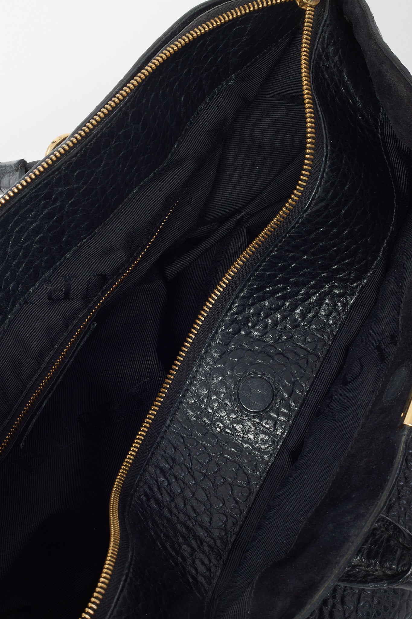 Burberry Black Textured Leather 2Way Top Handle Tote Bag with Strap