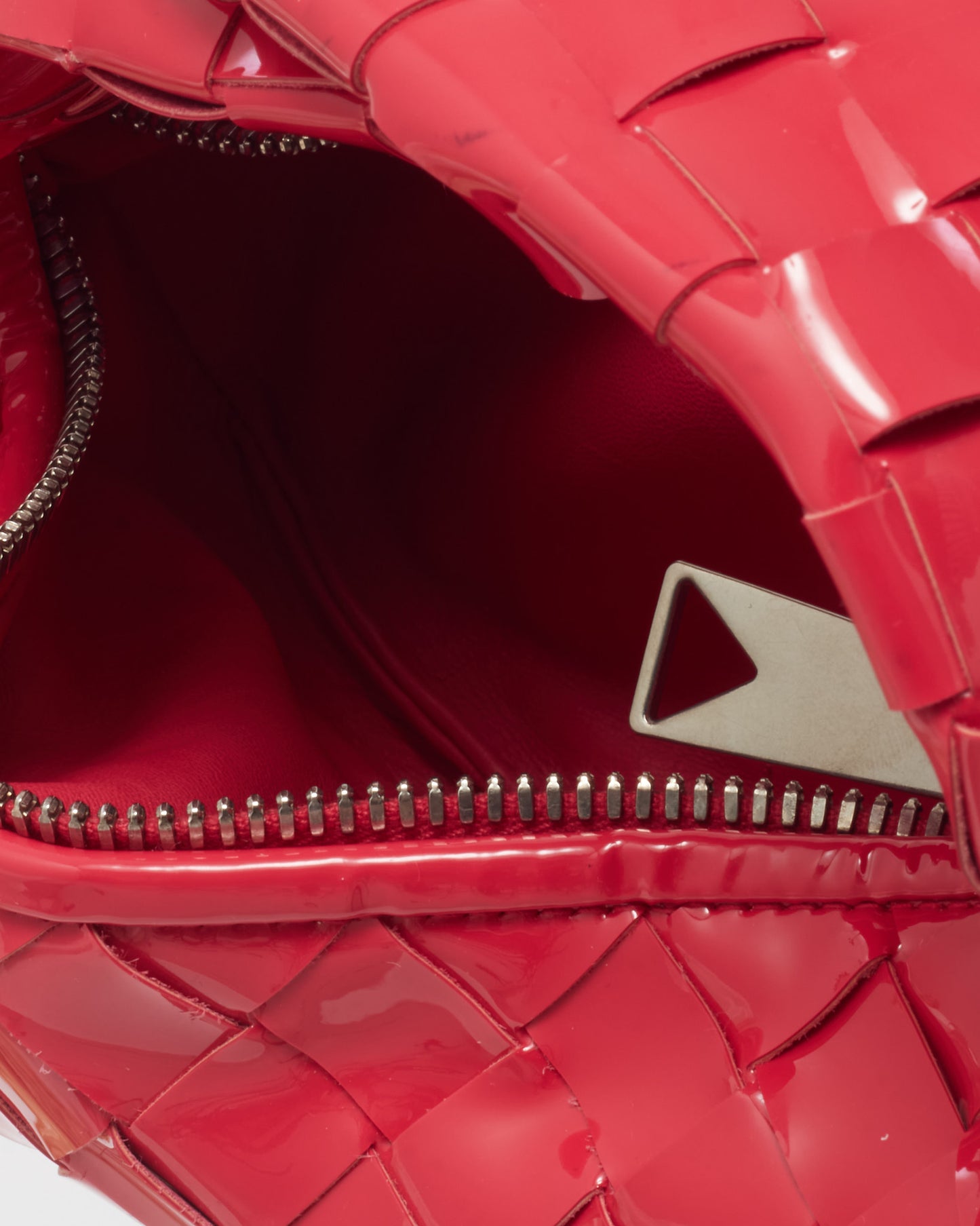 Bottega Veneta Hot Pink Intrecciato Patent Leather Mini Jodie Bag
