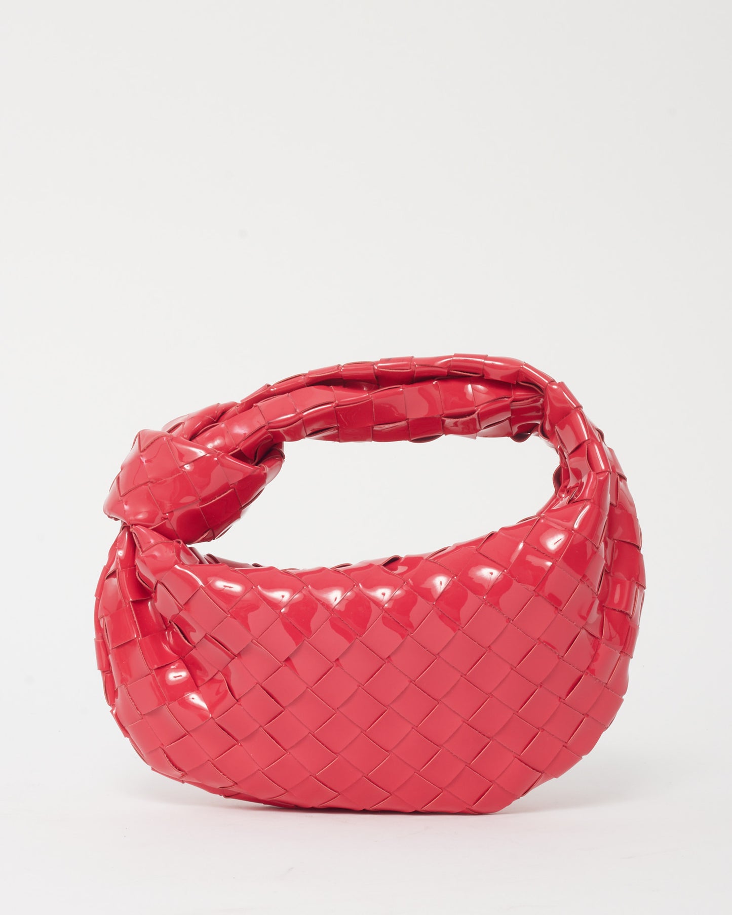 Bottega Veneta Hot Pink Intrecciato Patent Leather Mini Jodie Bag