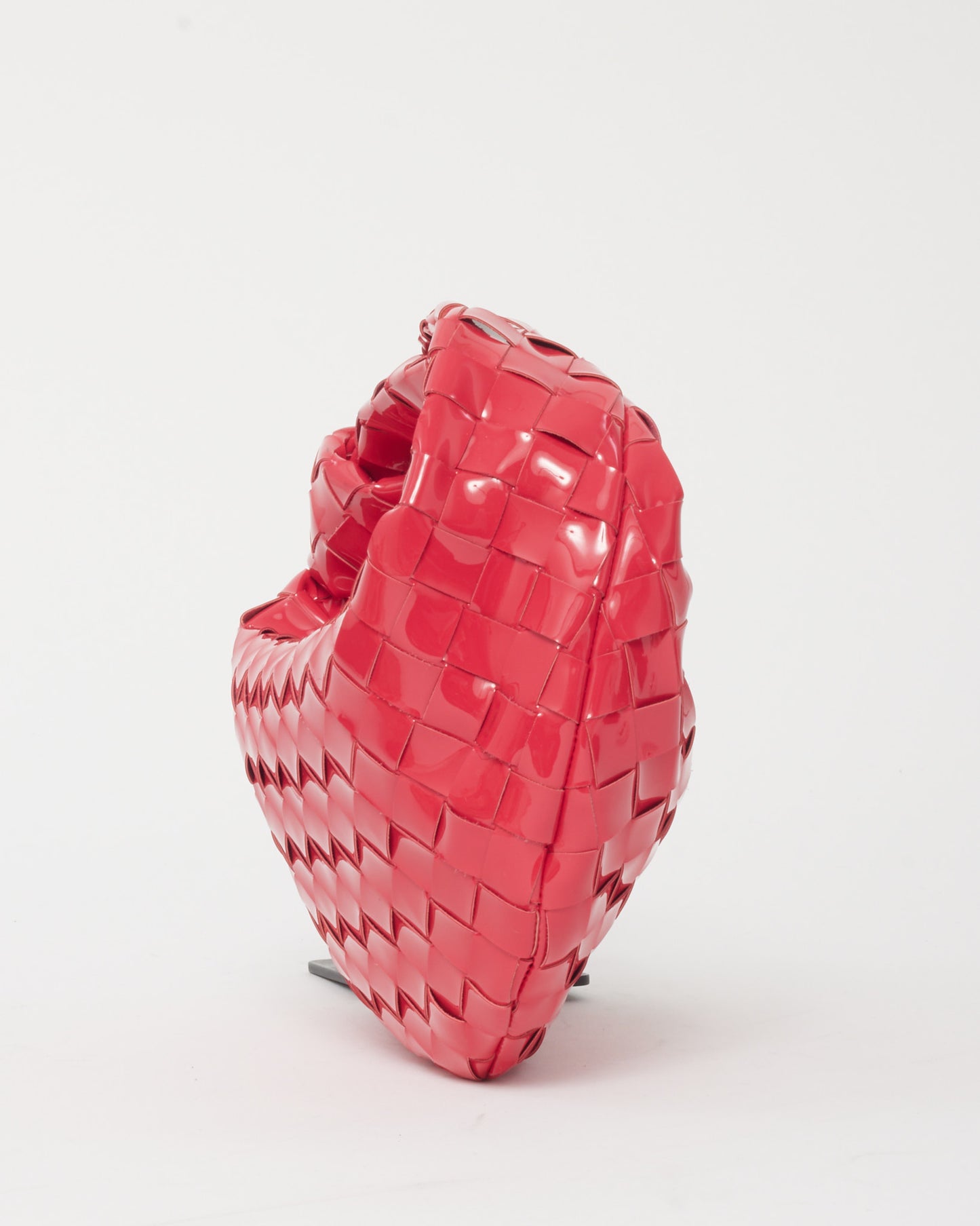 Bottega Veneta Hot Pink Intrecciato Patent Leather Mini Jodie Bag