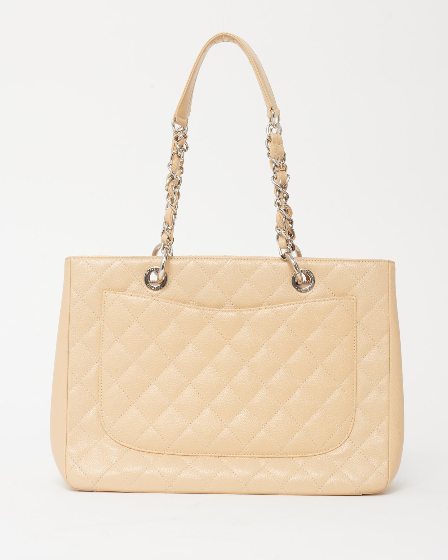 Chanel Beige Caviar Leather GST Shopper Tote Bag