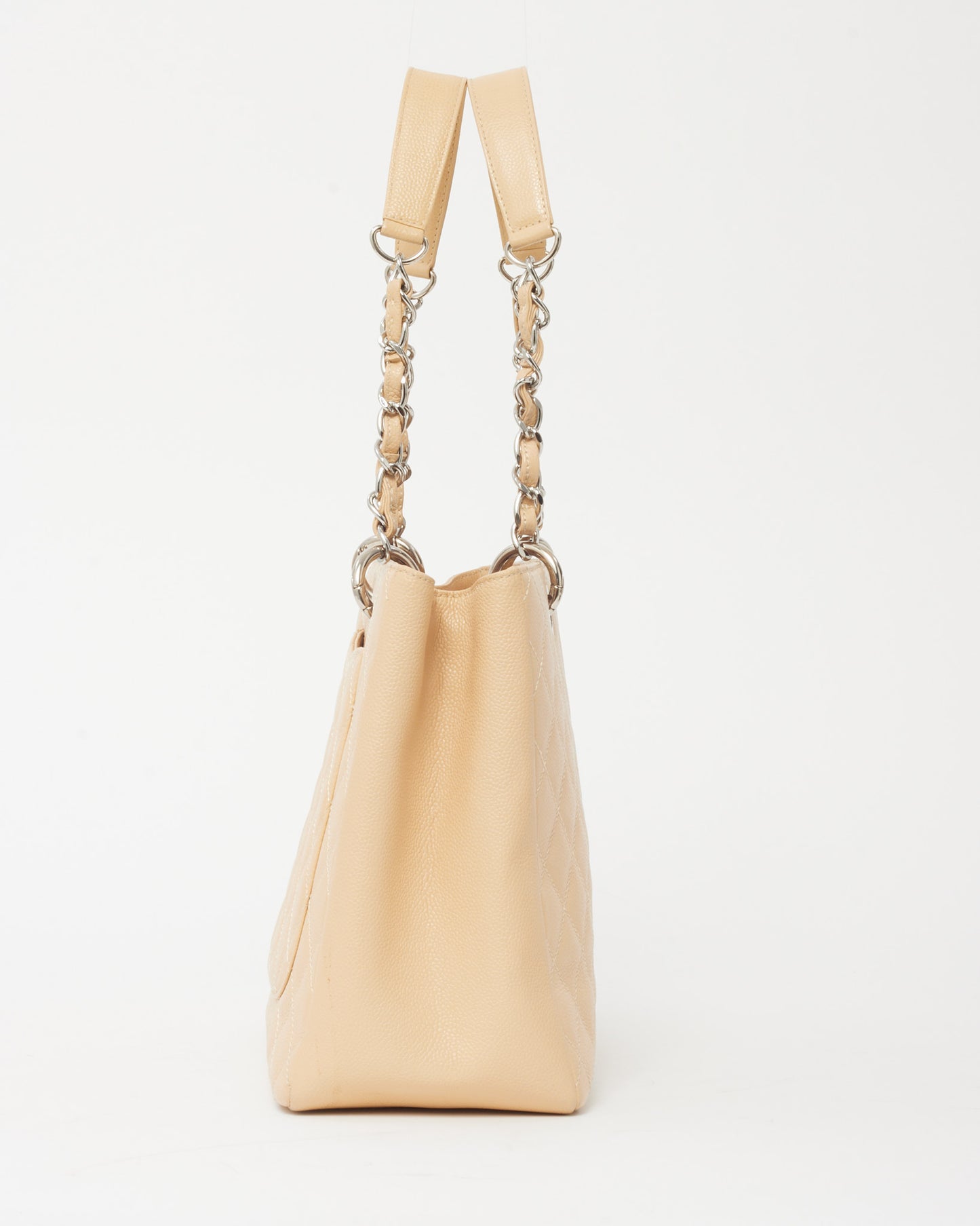 Chanel Beige Caviar Leather GST Shopper Tote Bag