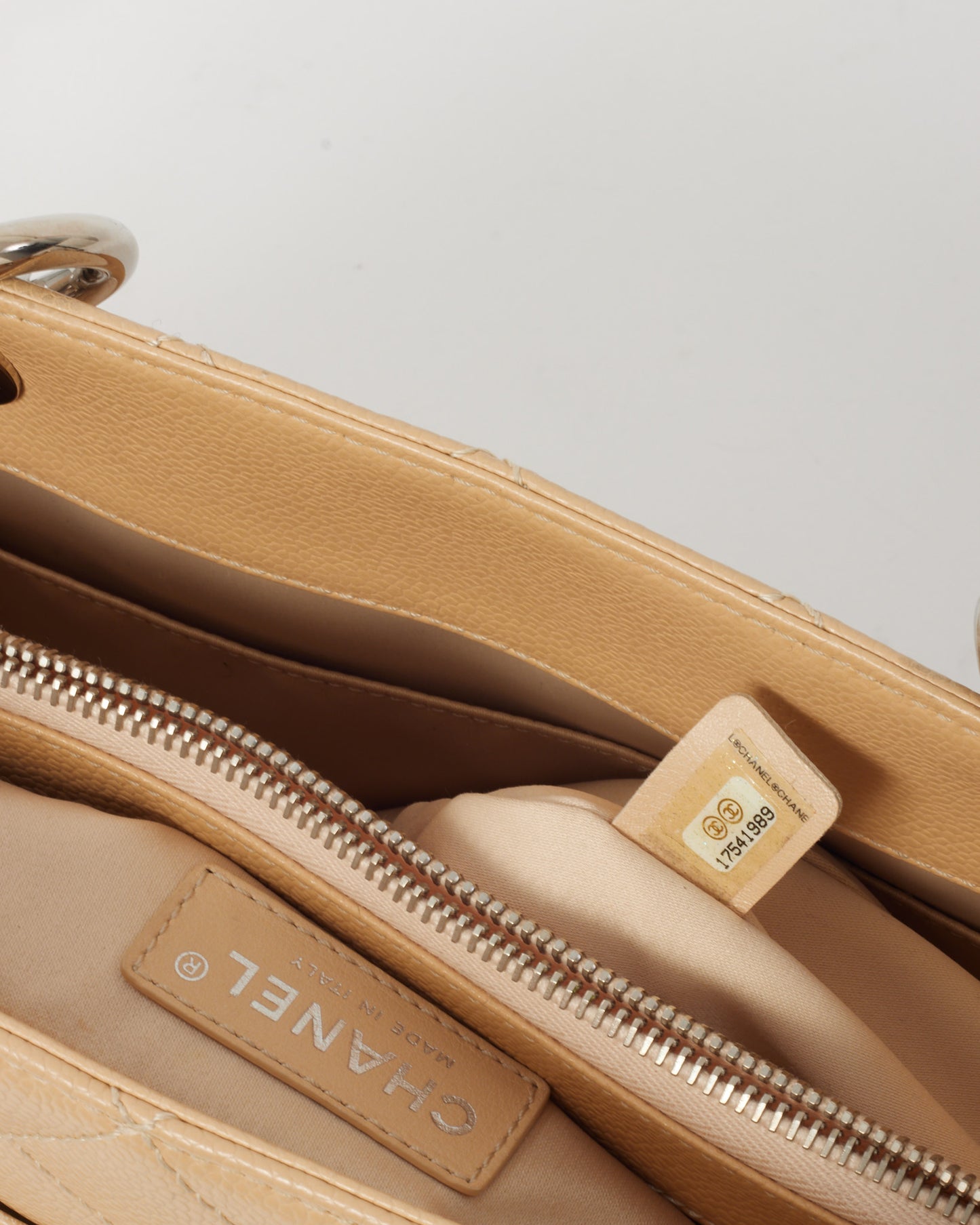 Chanel Beige Caviar Leather GST Shopper Tote Bag