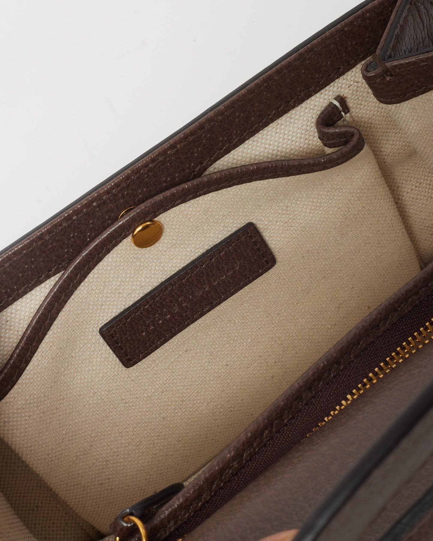 Gucci Beige Jumbo GG Canvas Mini Bamboo Top Handle Bag W/ Web Strap