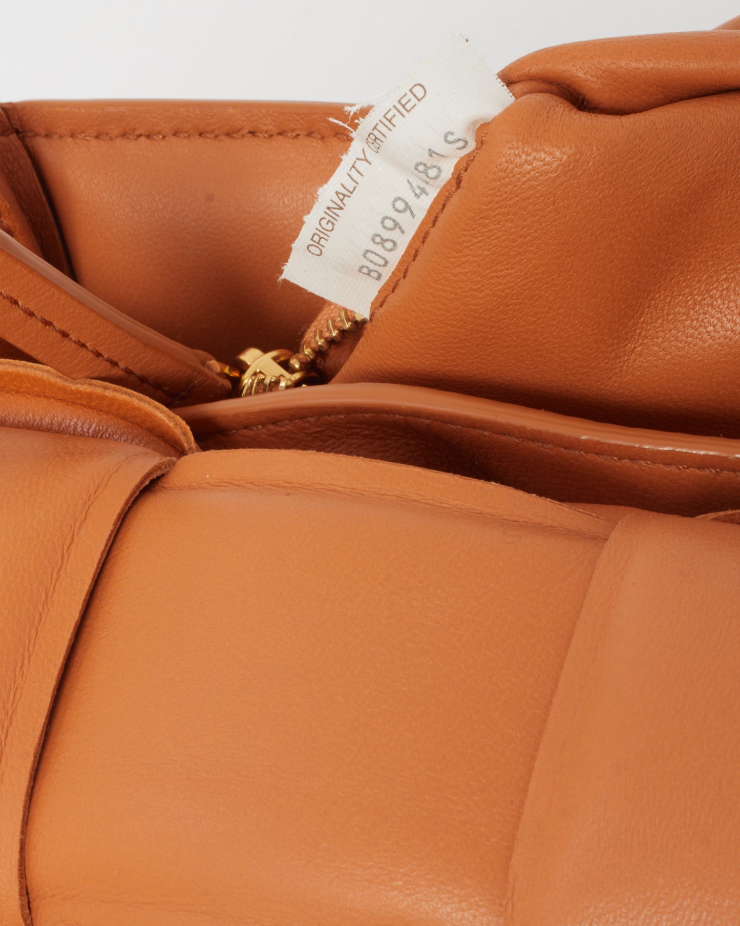 Bottega Veneta Tan Leather Padded Casette Crossbody Bag GHW