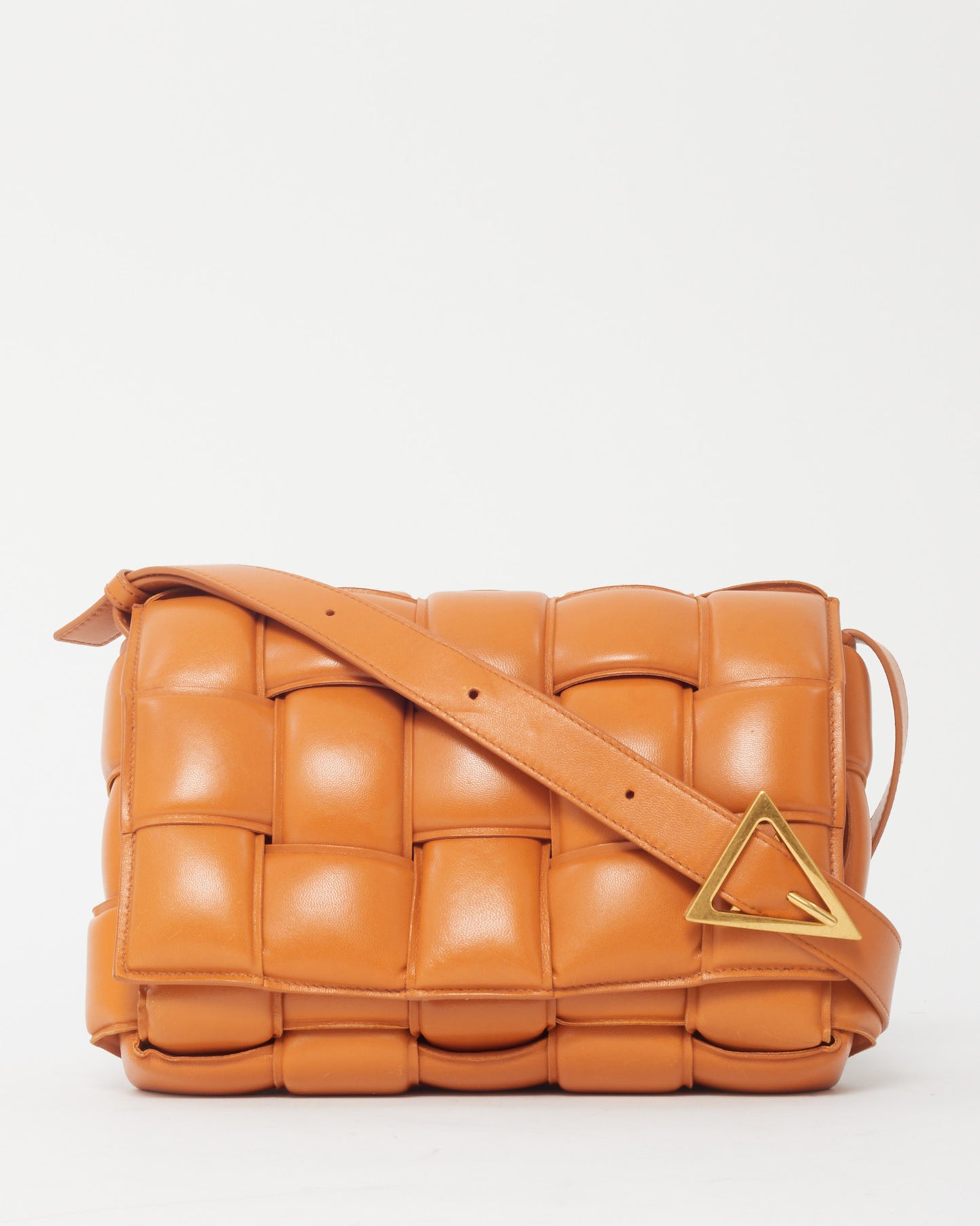 Bottega Veneta Tan Leather Padded Casette Crossbody Bag GHW