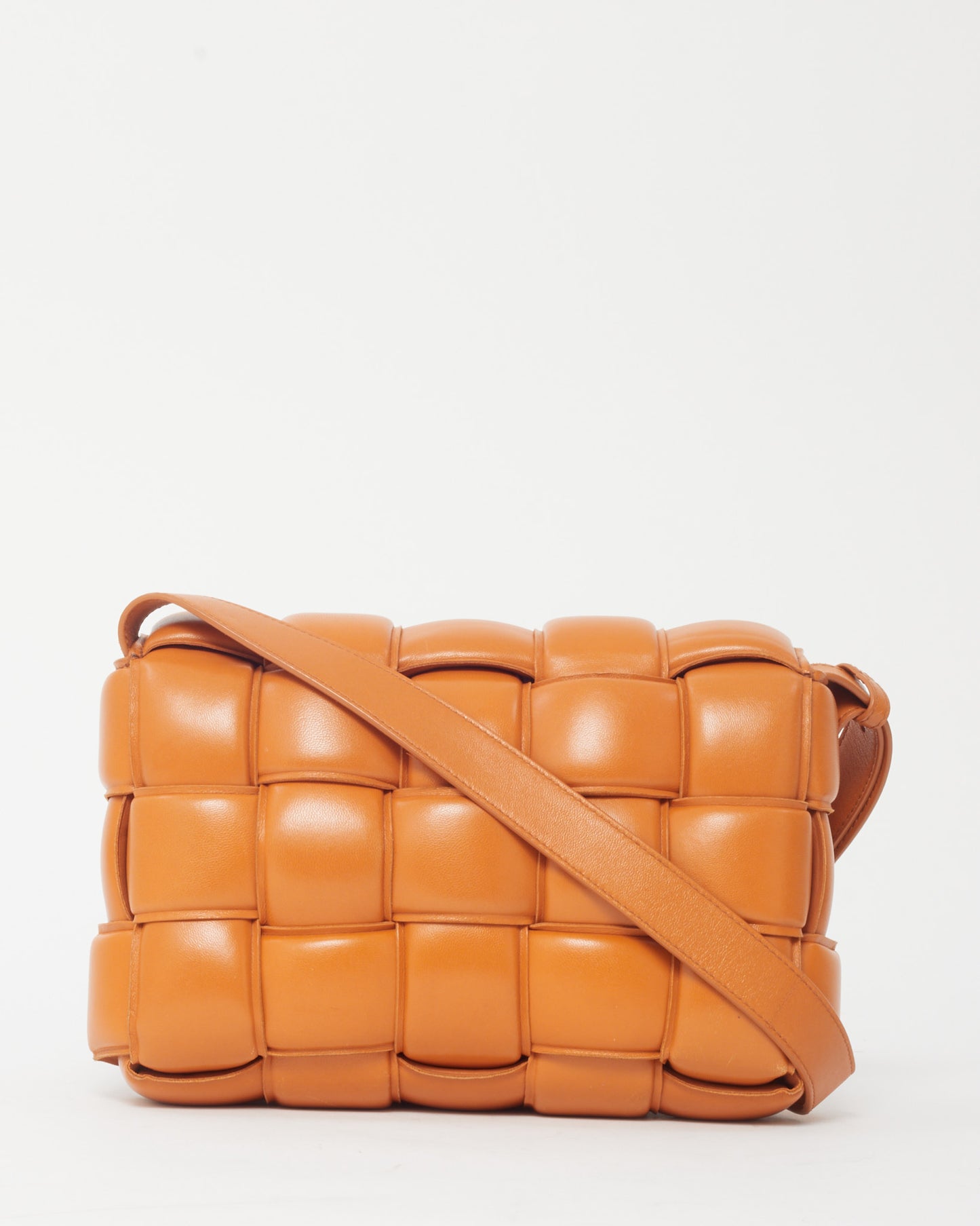 Bottega Veneta Tan Leather Padded Casette Crossbody Bag GHW