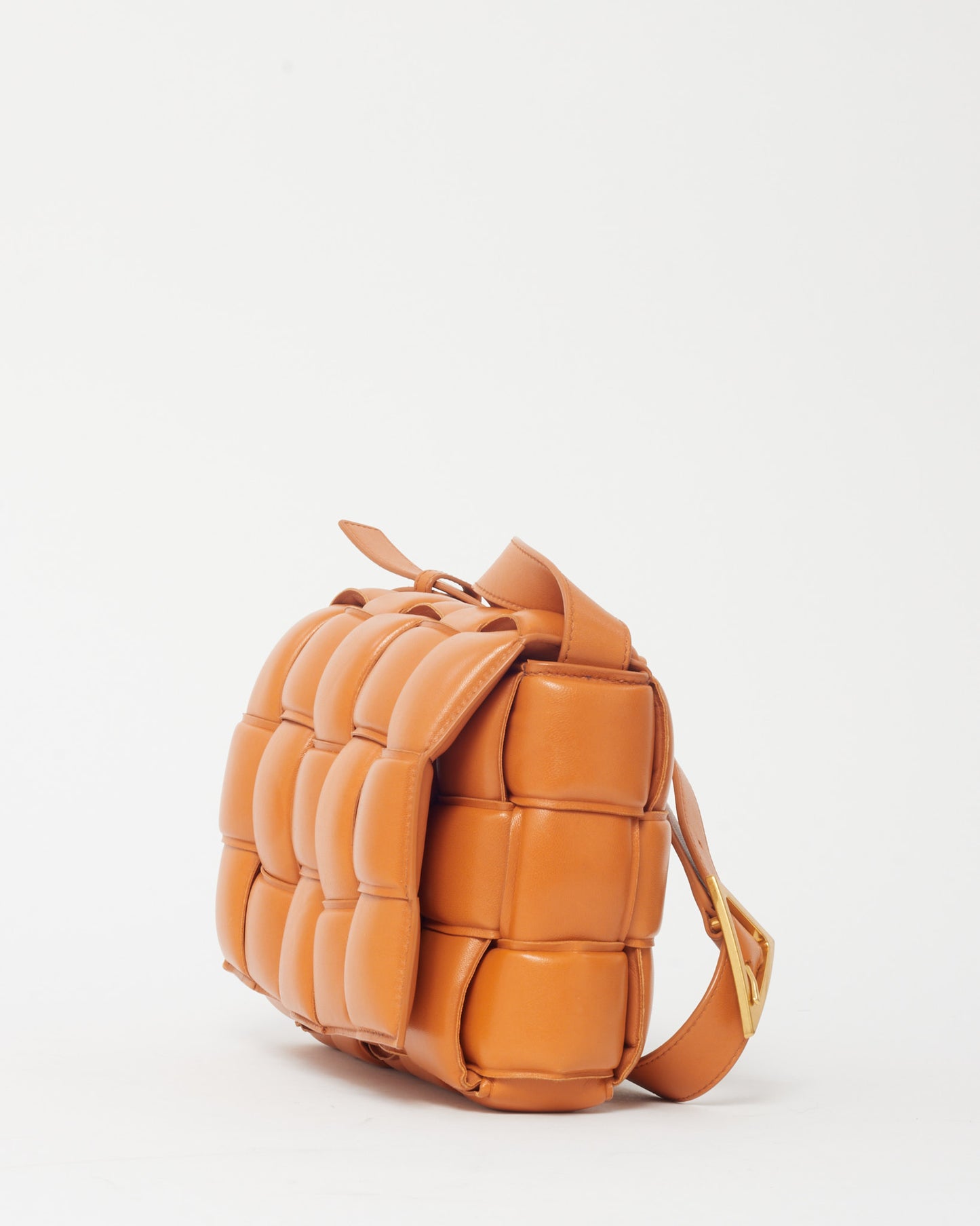 Bottega Veneta Tan Leather Padded Casette Crossbody Bag GHW