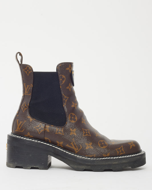 Louis Vuitton Monogram Coated Canvas LV Beaubourg Chelsea Ankle Boot - 41