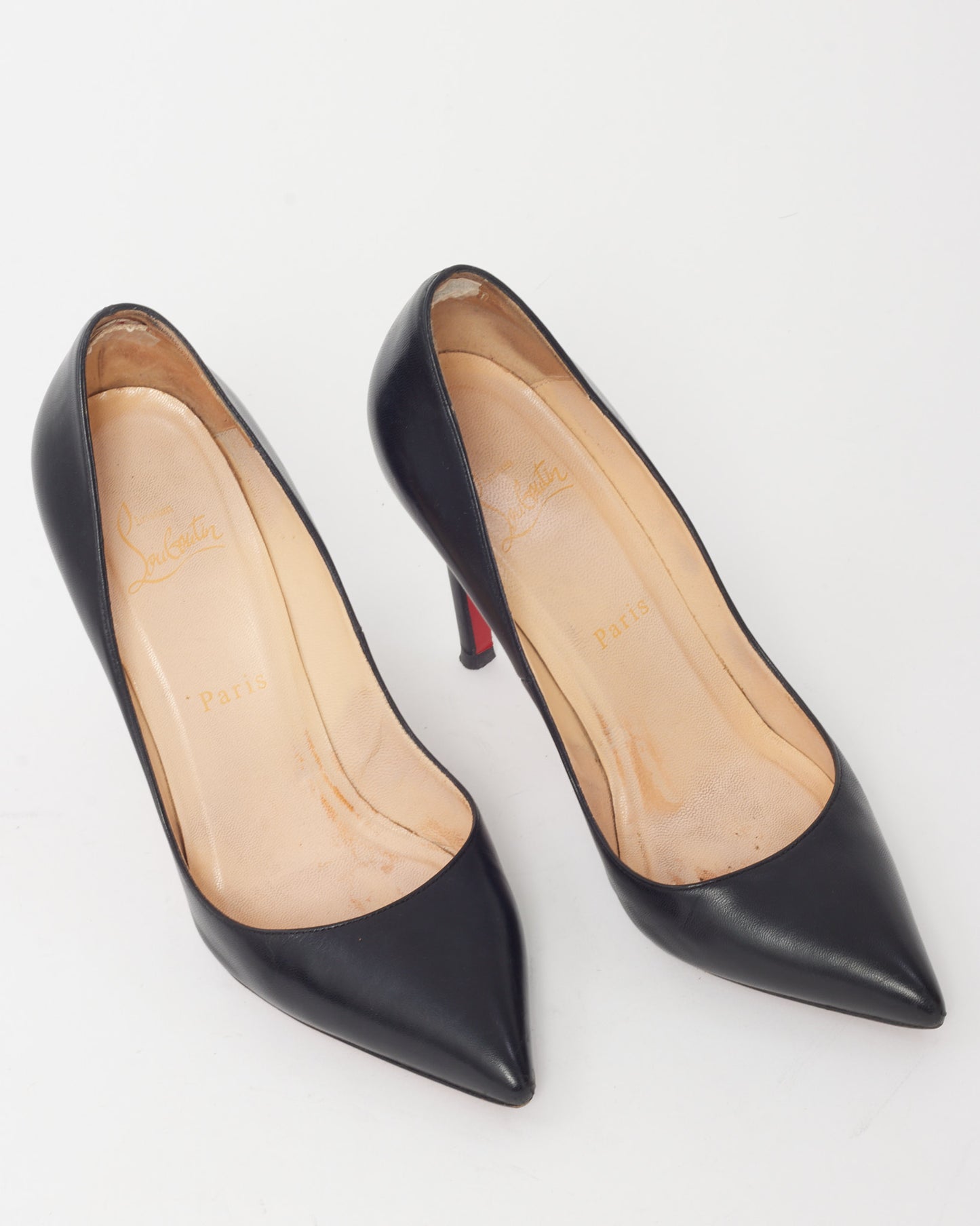 Christian Louboutin Black Leather Pigalle Follies 100mm Pumps - 38