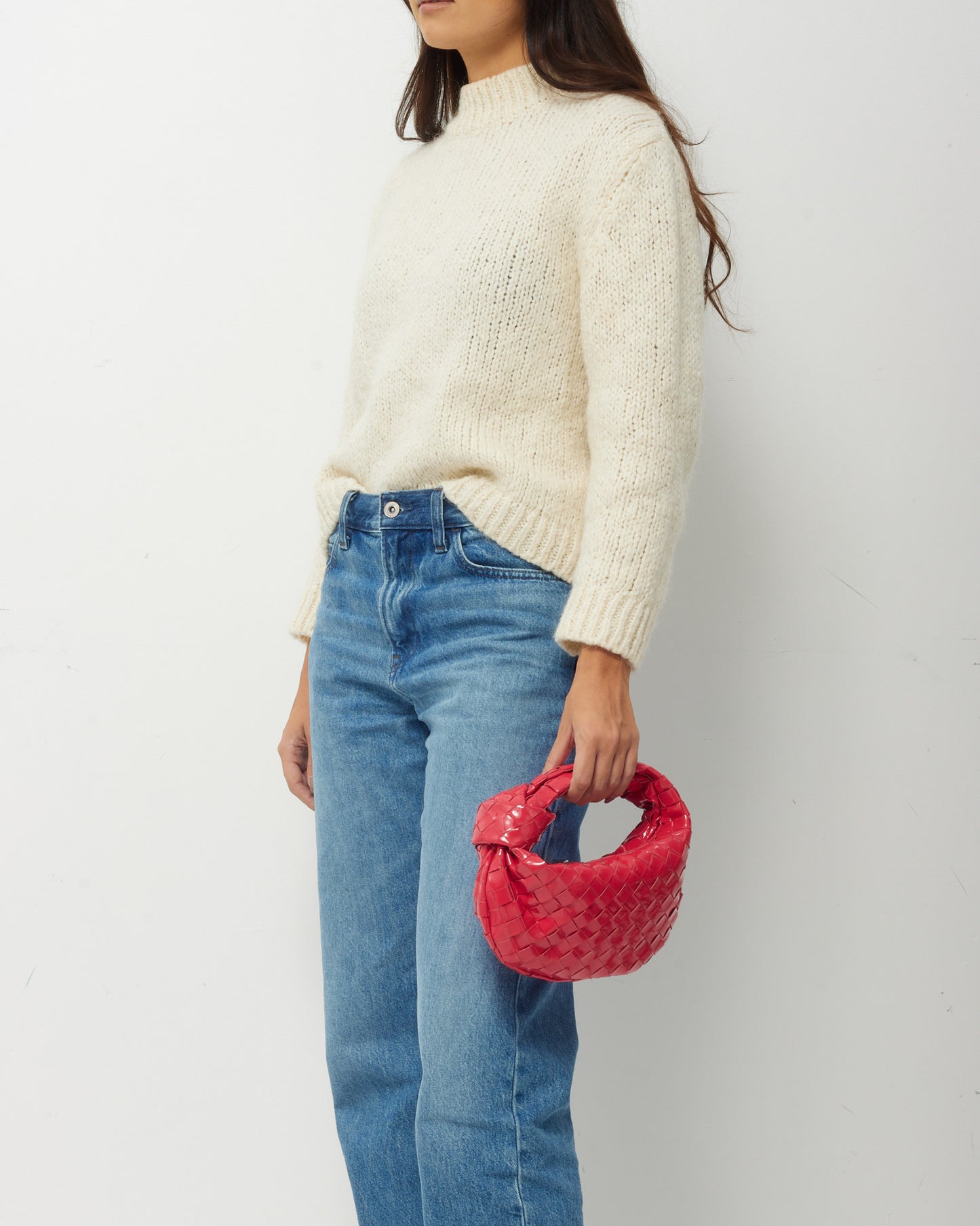 Bottega Veneta Hot Pink Intrecciato Patent Leather Mini Jodie Bag