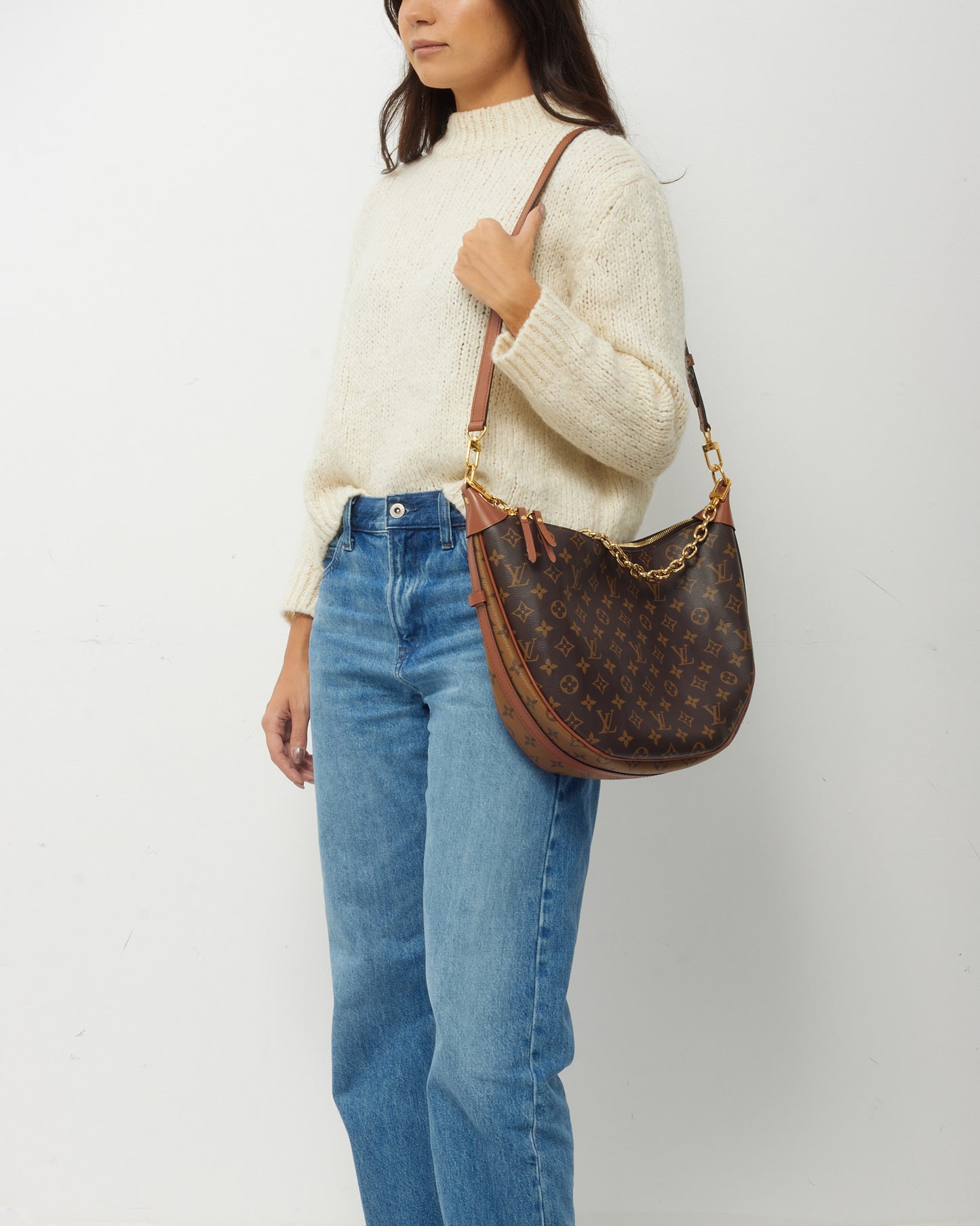 Louis Vuitton Monogram and Monogram Reverse Coated Canvas Loop Hobo Bag