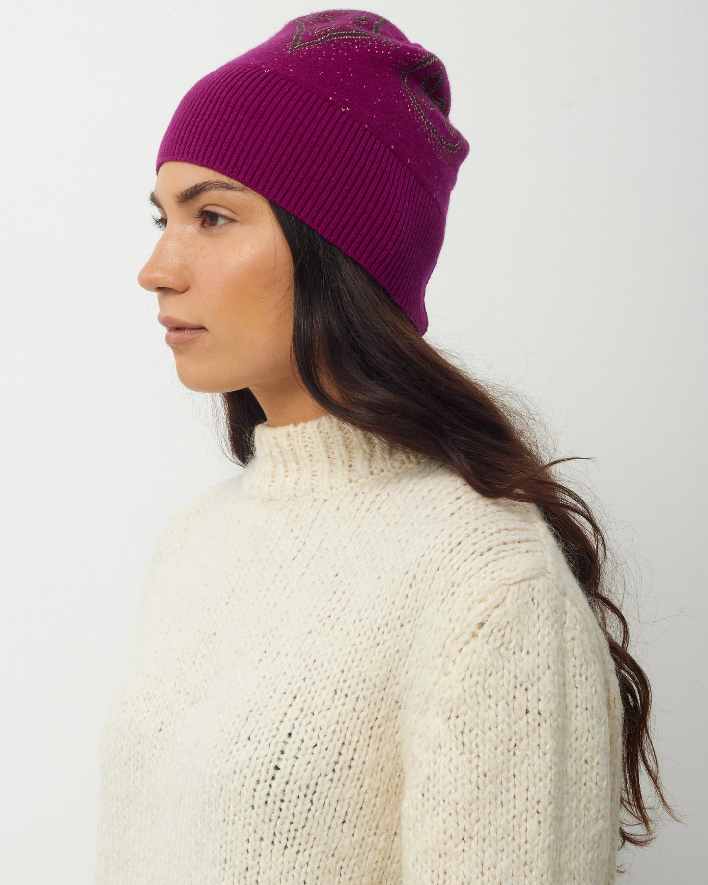 Louis Vuitton Purple Cashmere Blend Monogram Beanie Hat