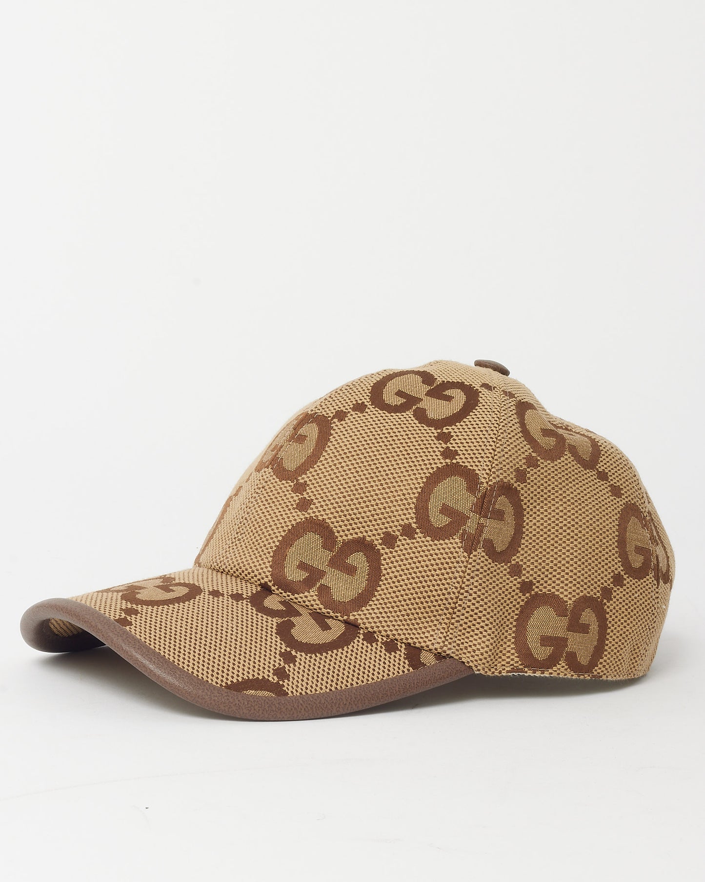 Gucci Beige and Brown GG Monogram Jumbo Jacquard Canvas Baseball Cap Hat - M