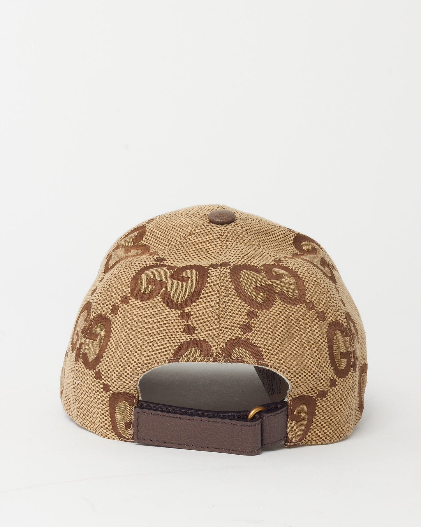 Gucci Beige and Brown GG Monogram Jumbo Jacquard Canvas Baseball Cap Hat - M