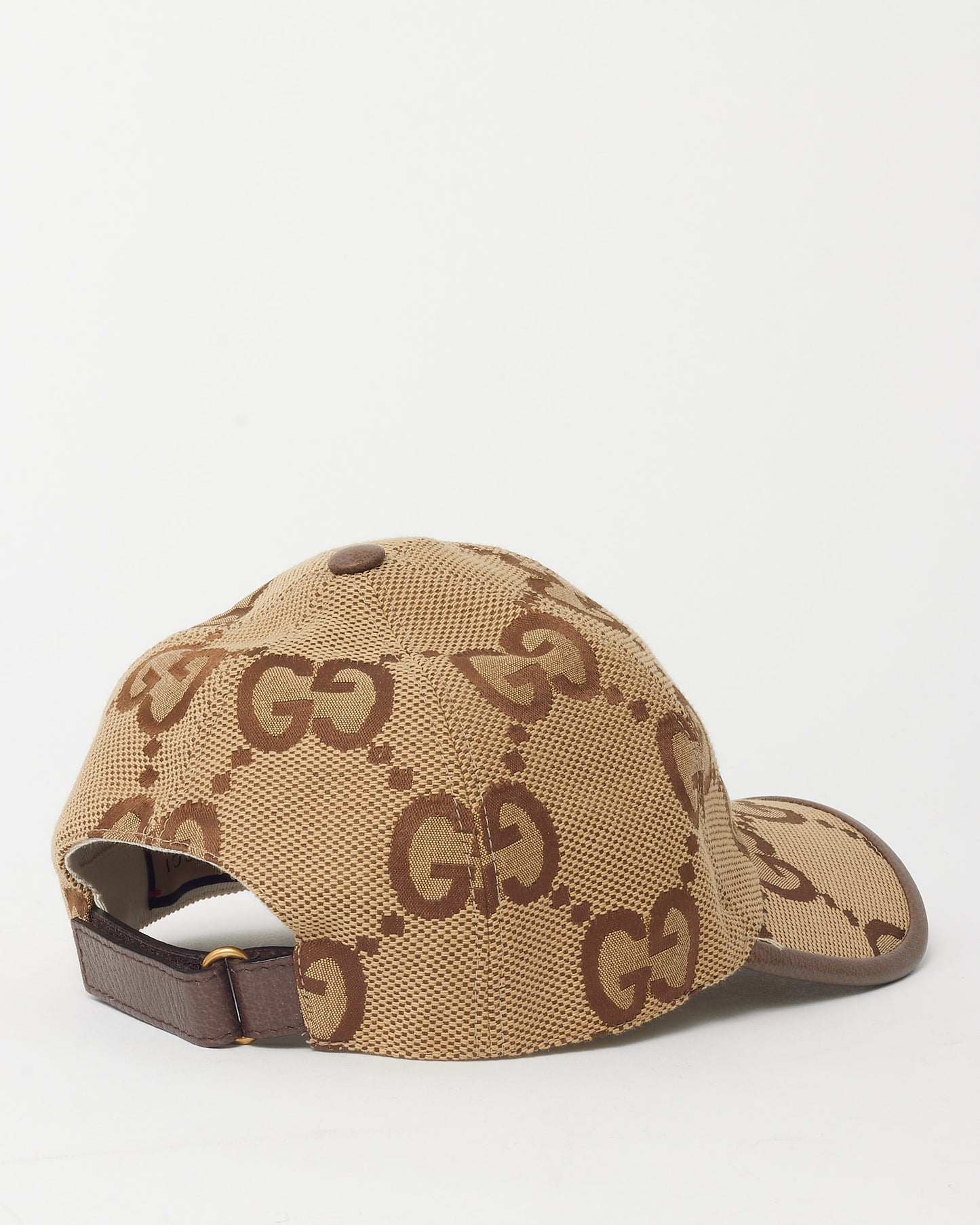 Gucci Beige and Brown GG Monogram Jumbo Jacquard Canvas Baseball Cap Hat - M