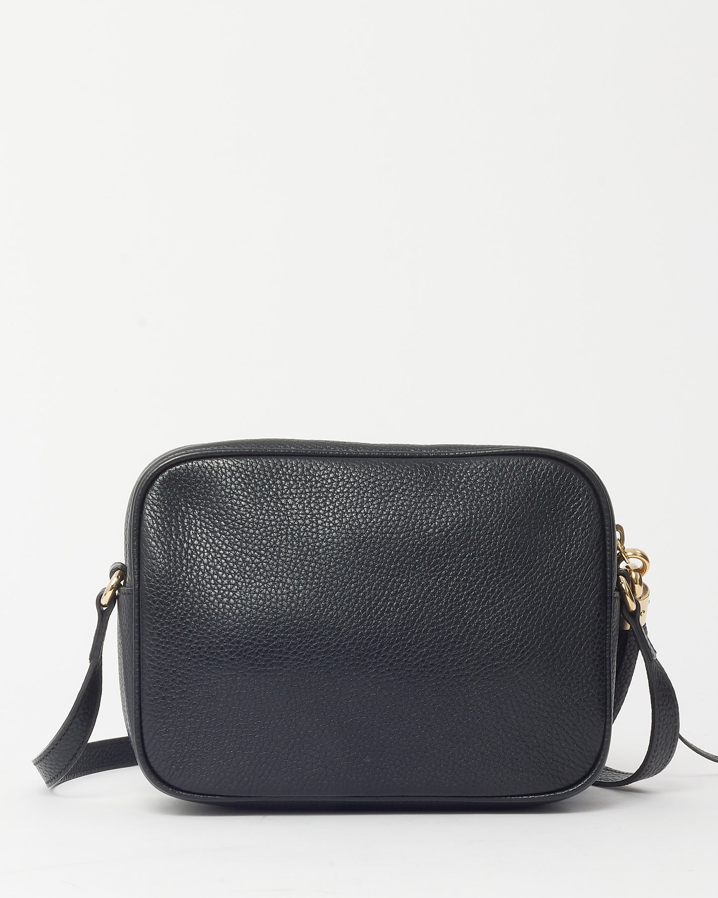 Gucci Black Pebbled Calfskin Leather GG Soho Disco Crossbody Bag