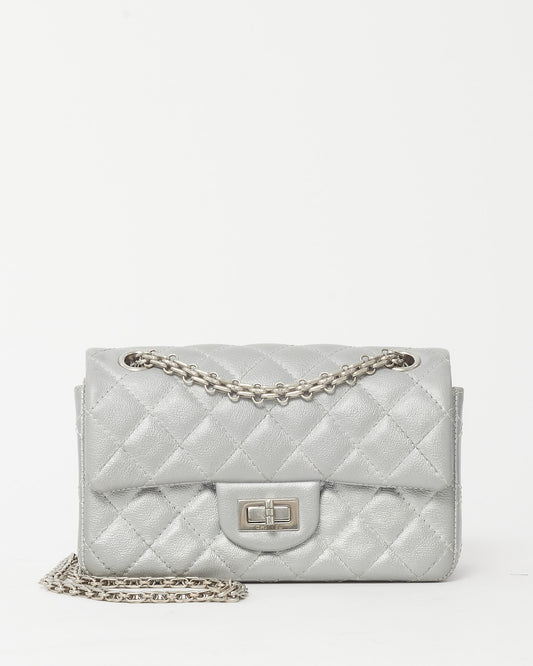 Chanel Silver Calfskin Leather Re-Issue Mini Flap Bag SHW